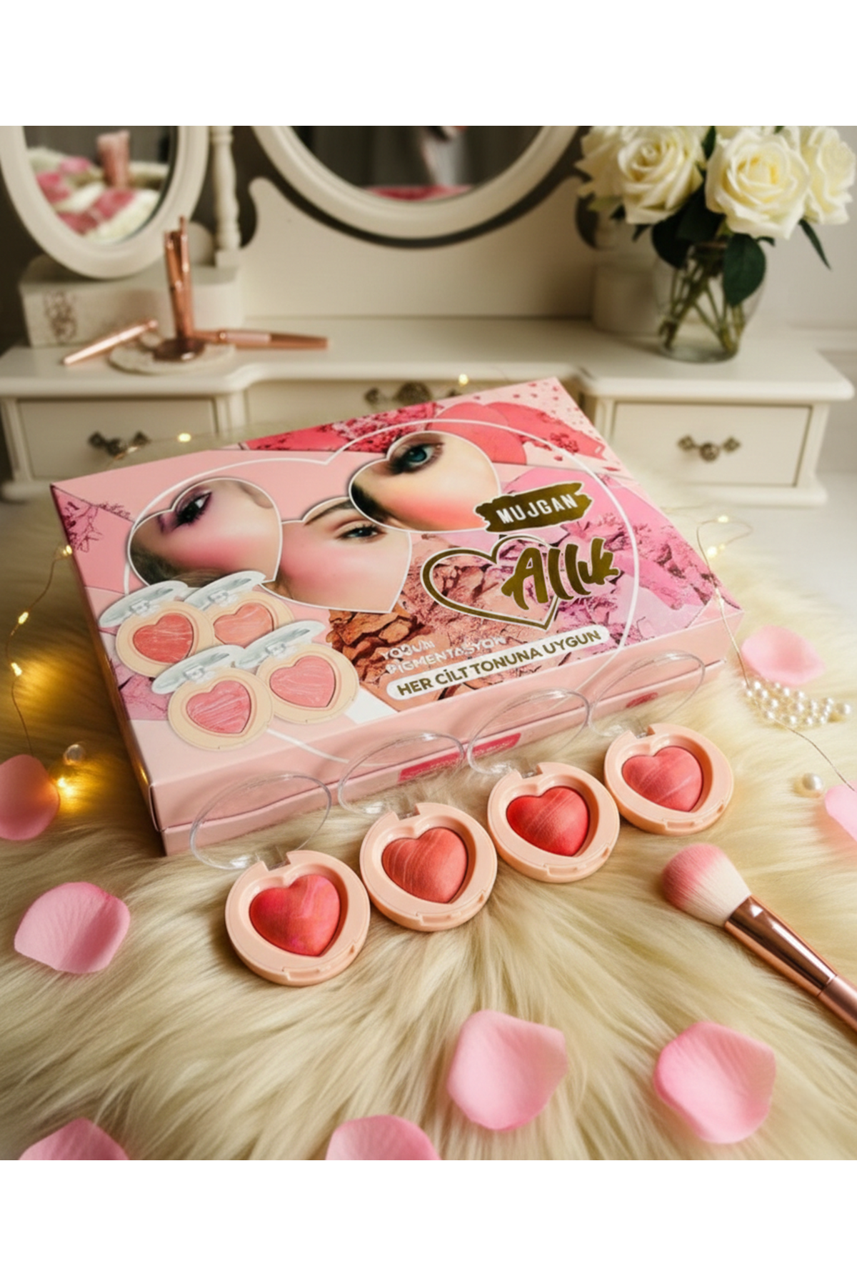 4'lü Kalp Allık Blush Seti