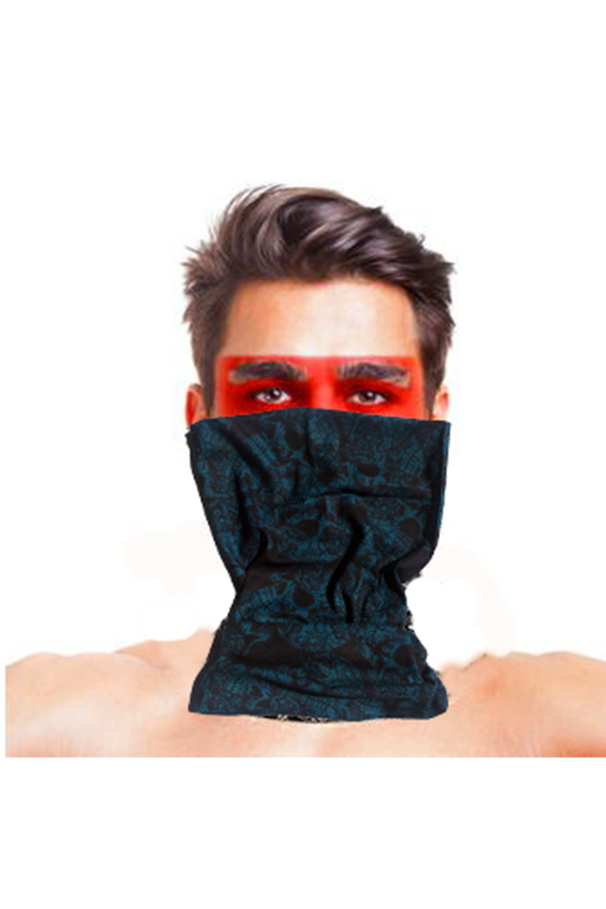 Baf Bandana Çoklu Kafatası Mavi Siyah Maske