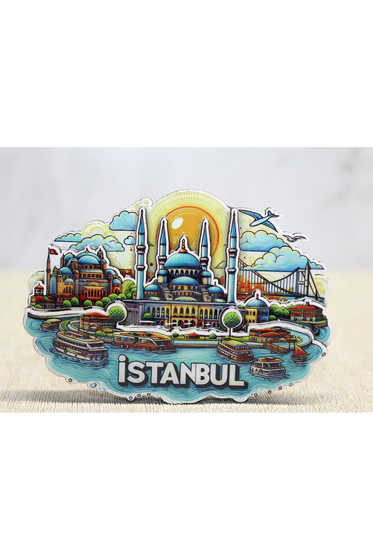 Ahşap İstanbul Temalı Magnet - Model 3