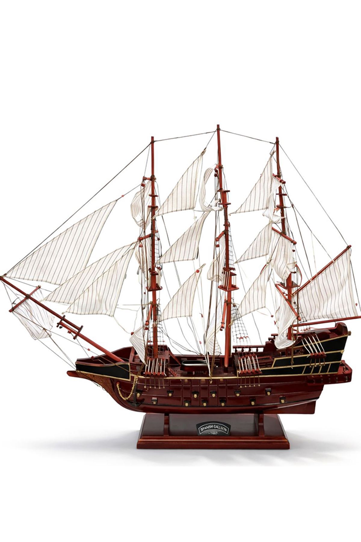 80x65 cm Ahşap Yelkenli Gemi