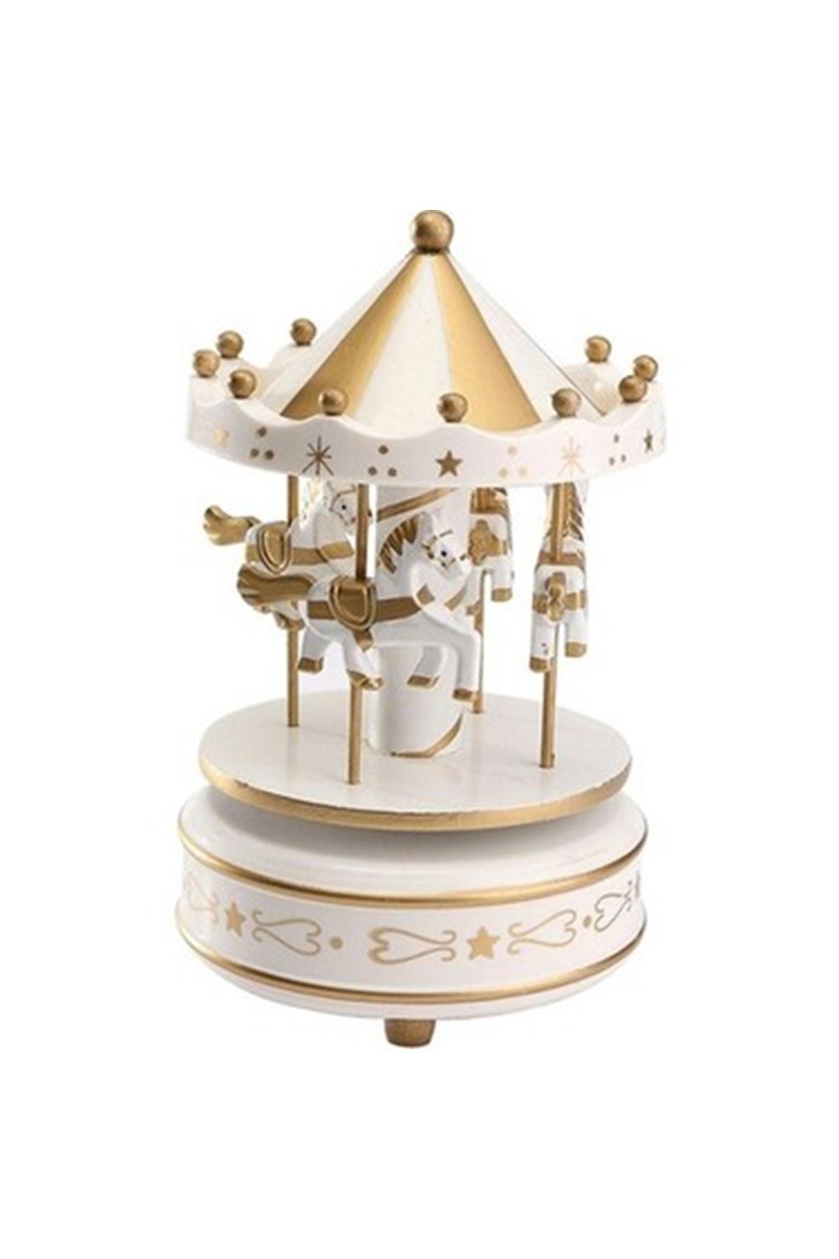 Atlı Karınca Müzik Kutusu Gold-Beyaz Renk