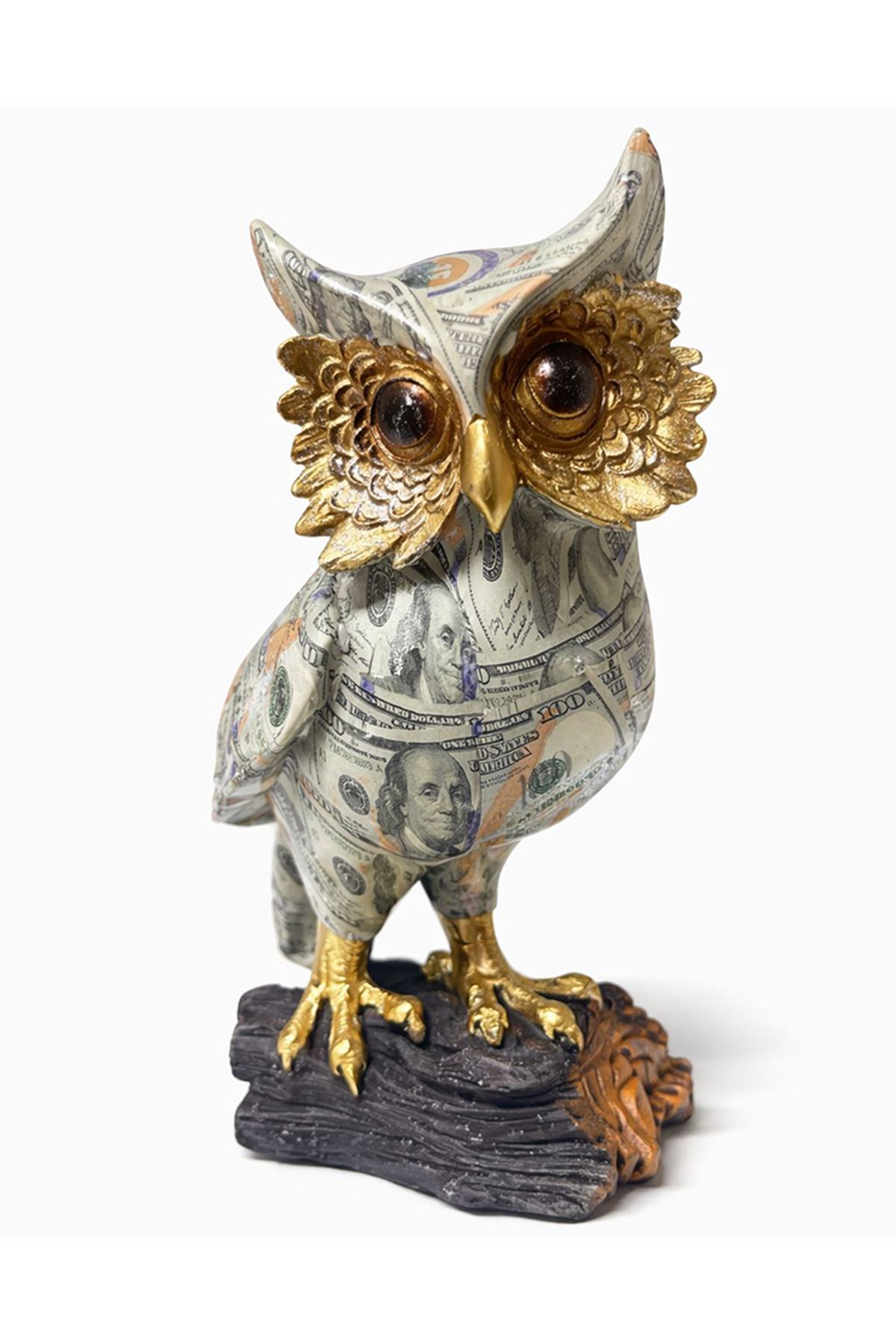 Dolar Baskılı Özel Tasarım Polyester Baykuş - 22x13 cm