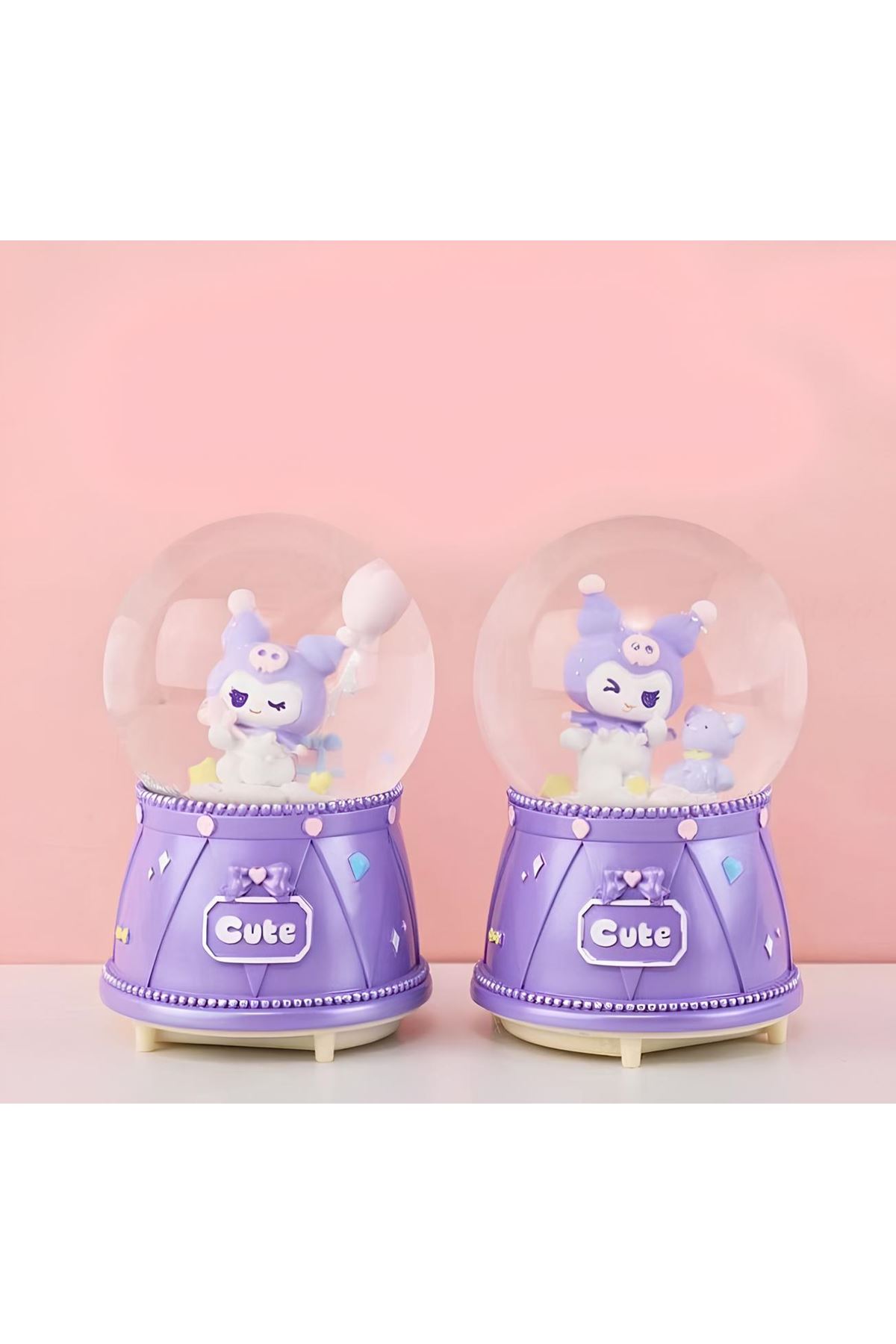 Kuromi Işıklı Müzikli Kar Küresi Orta Boy Model 3