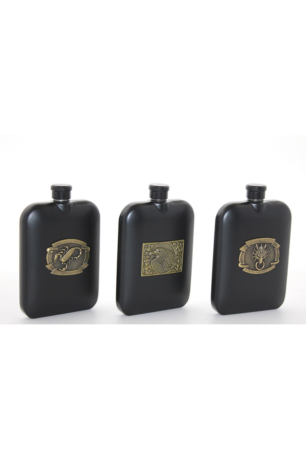 Paslanmaz Çelik Kabartmalı Tekli 6 Oz Matara