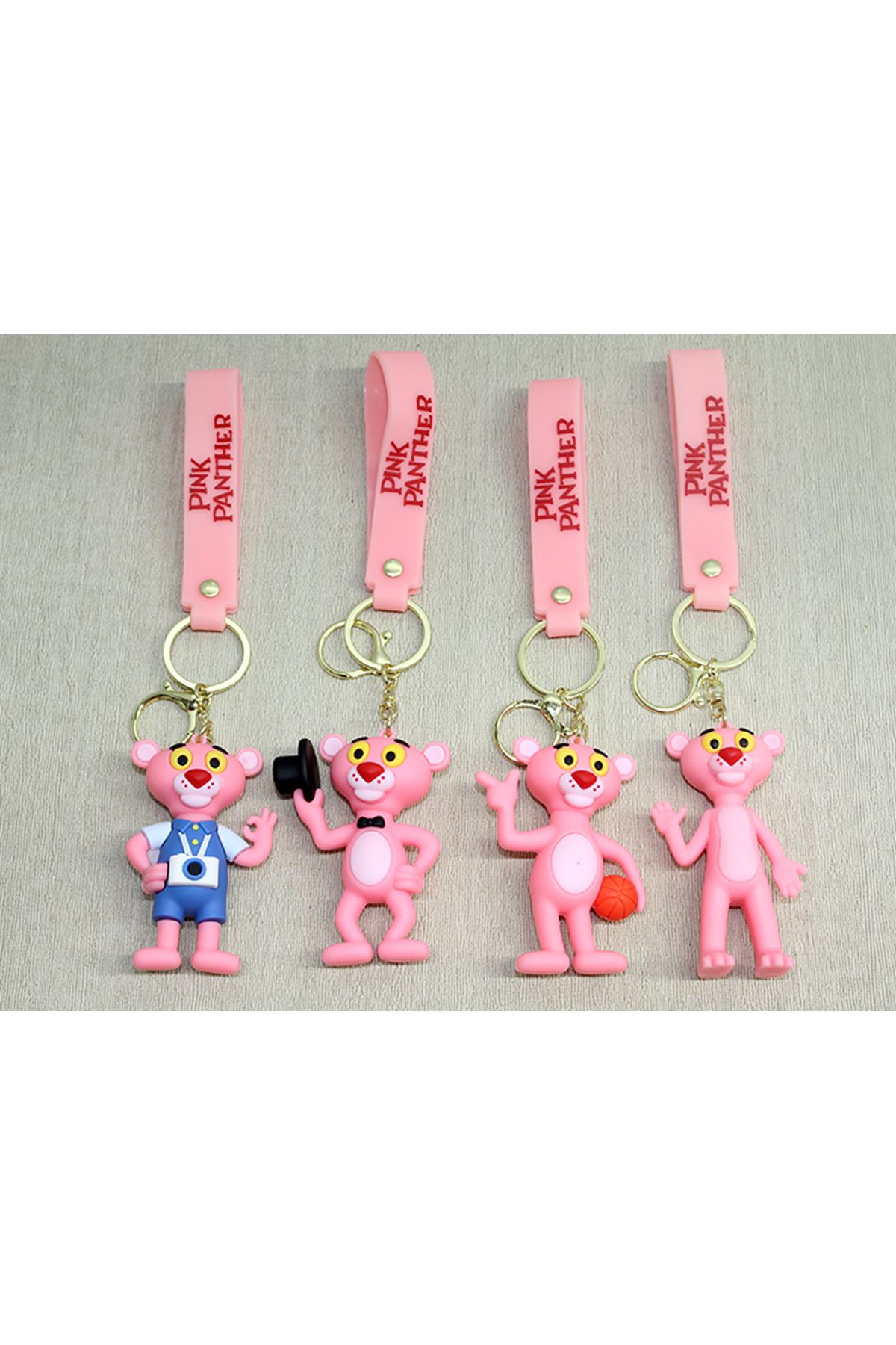 Pembe Panter Silikon Anahtarlık