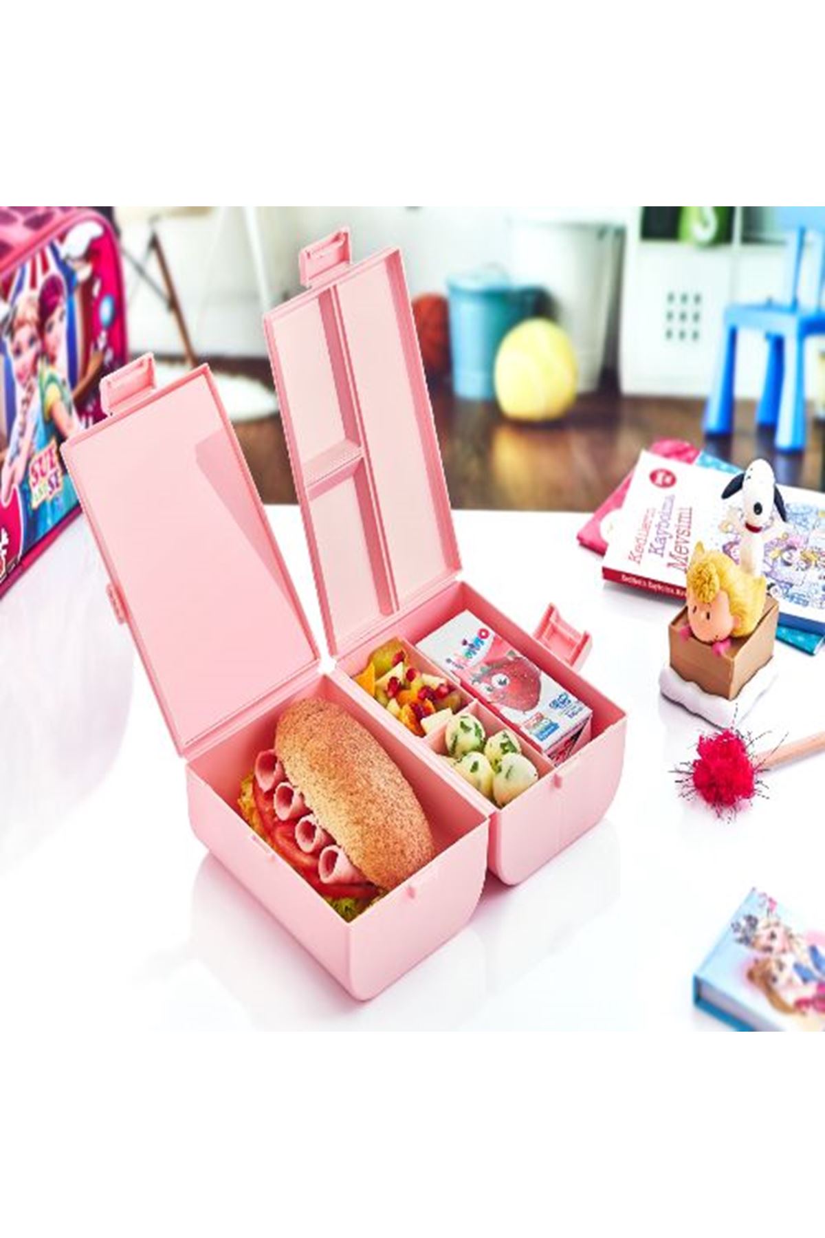 Çift Kapaklı Bölmeli Beslenme Kabı