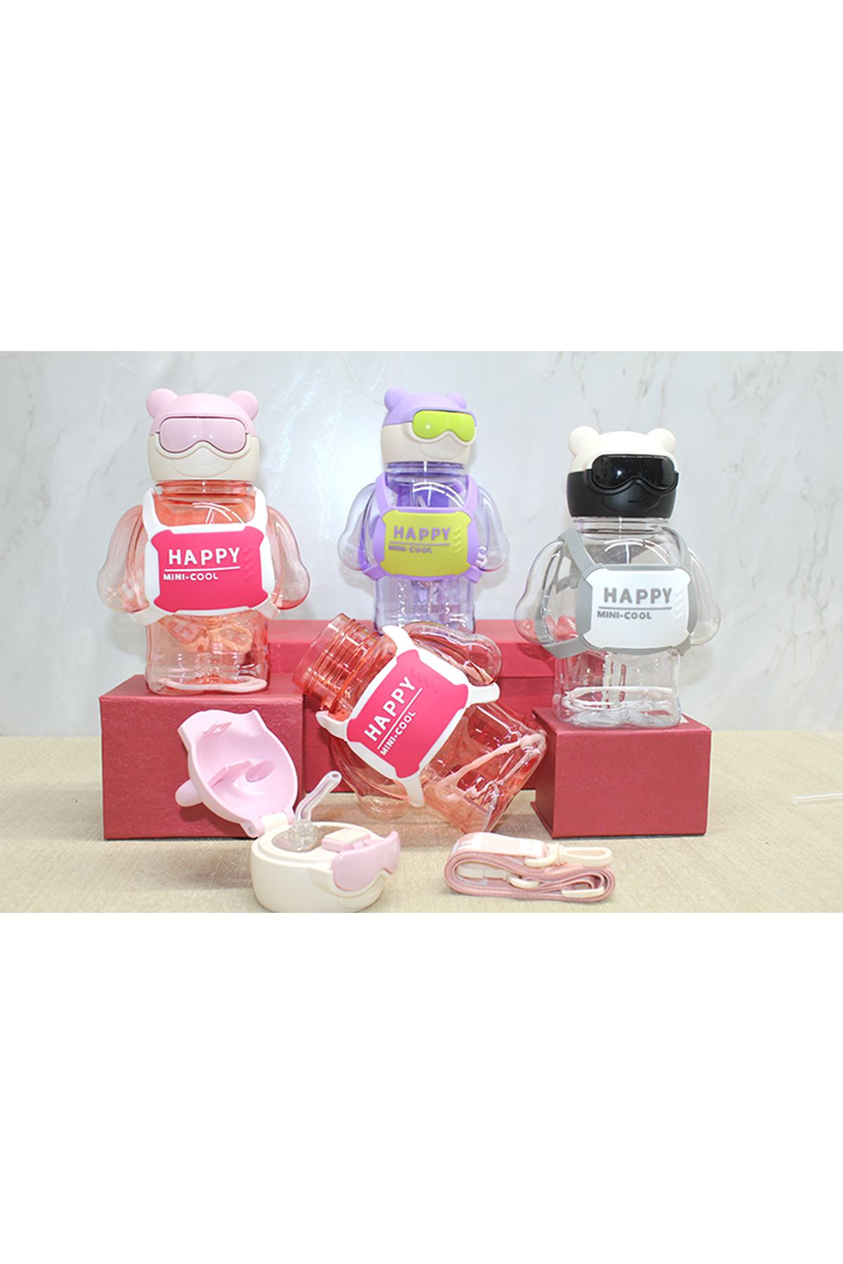 Sevimli 3D Desenli Su Matarası (BPA İçermez)