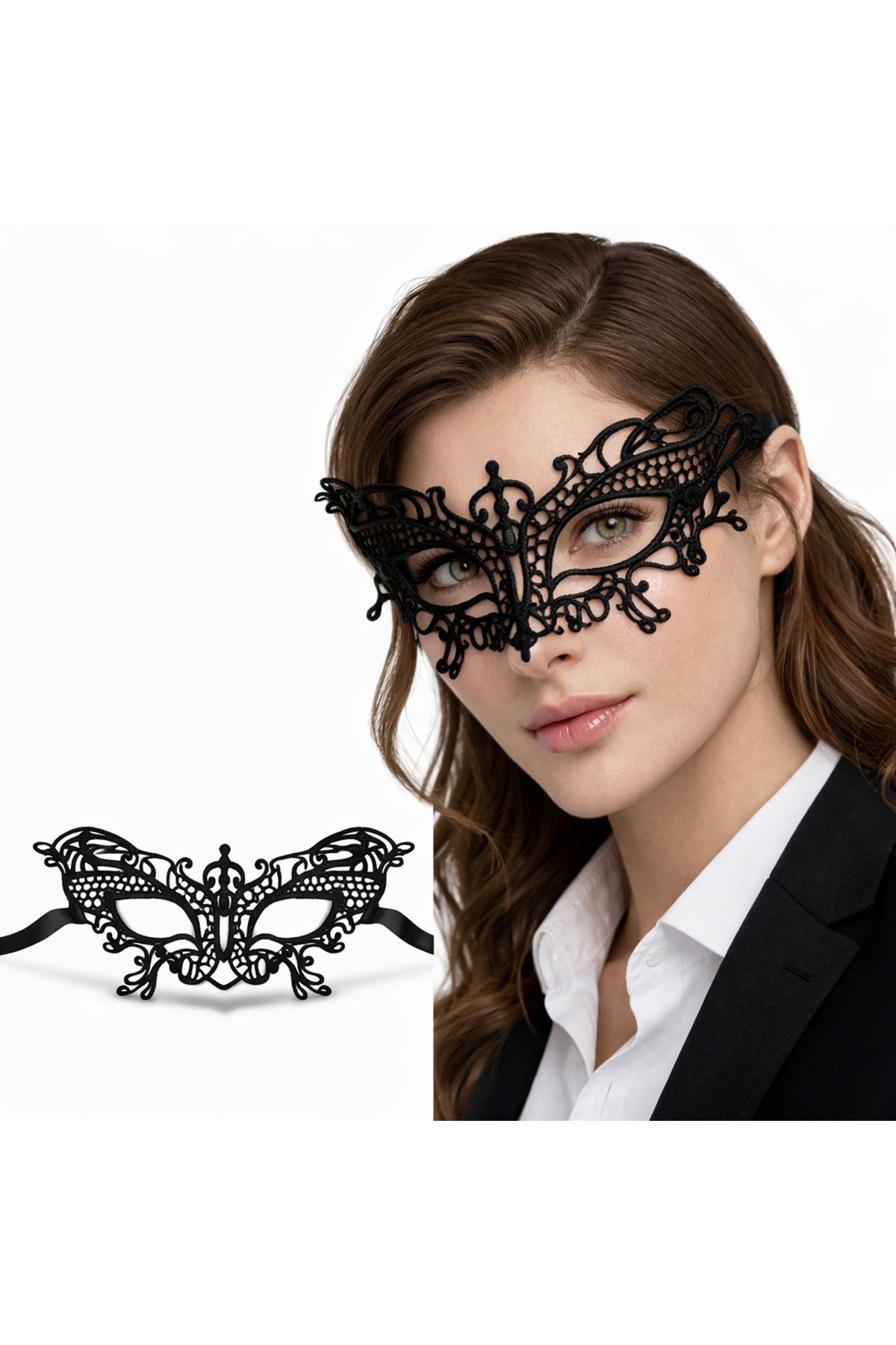 Siyah Dantel Venedik Maskesi Kadın – Parti Balo Maskesi 2 No