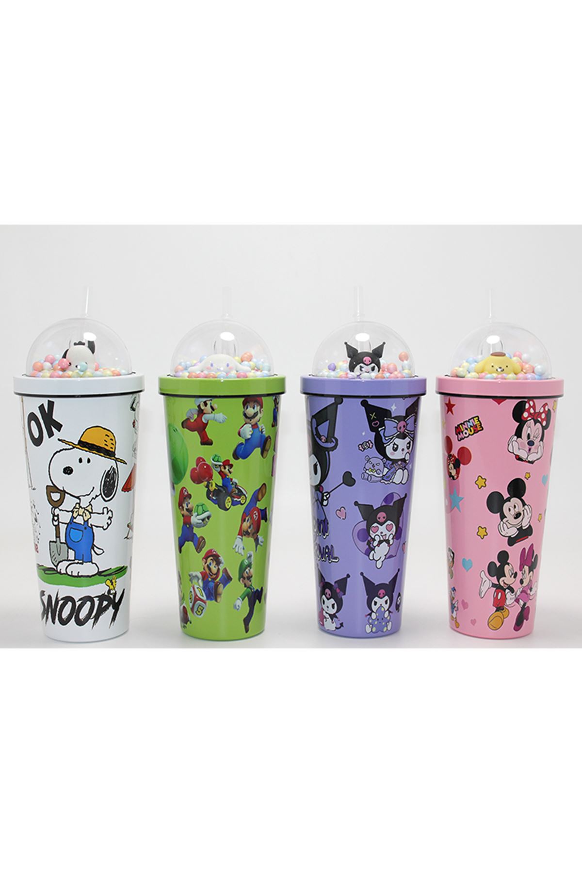 Sevimli Anime Karakterli Pipetli Termos &amp; Suluk