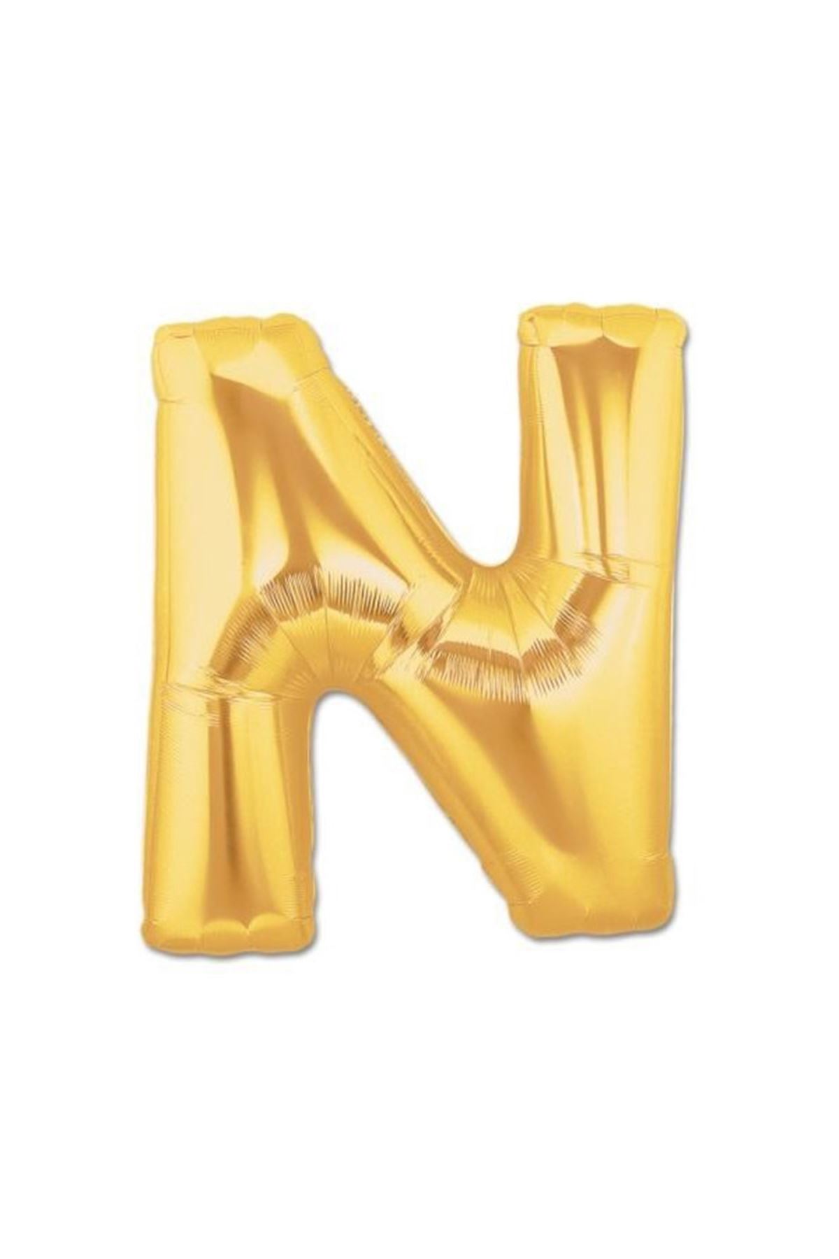 Altın Sarısı Folyo N Harfi Balon 1 Metre