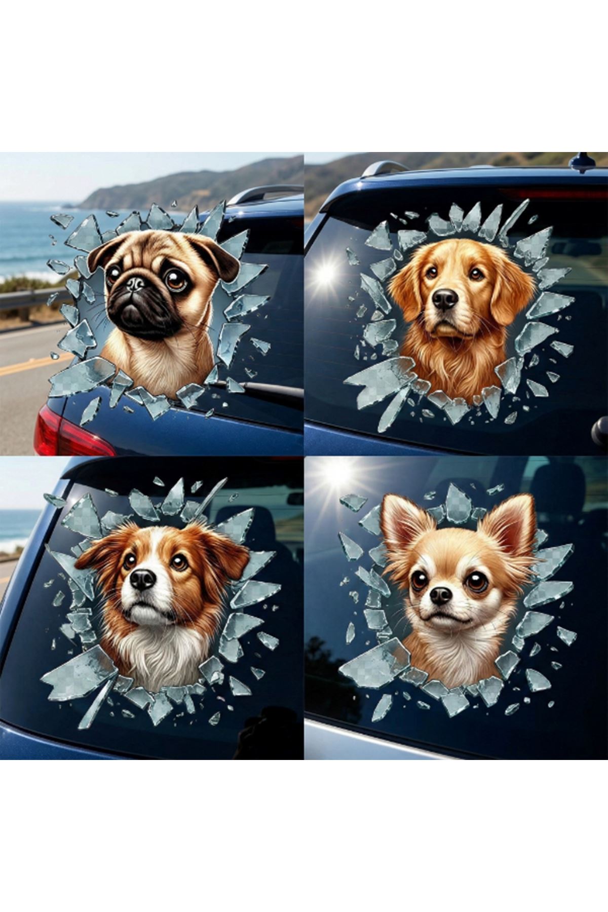 Fulcar Köpek Tasarımlı Araç Stickerı
