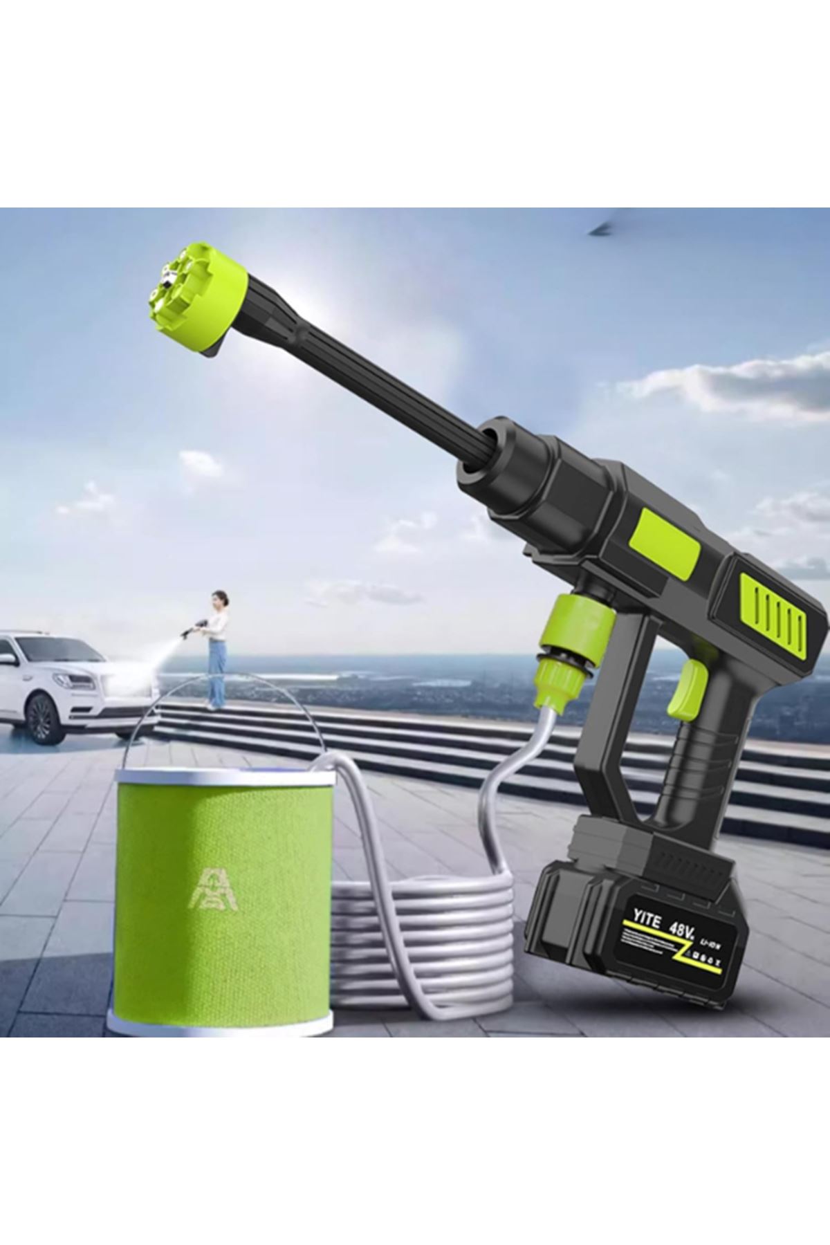 Şarjlı Kablosuz Yüksek Basınçlı Oto Yıkama Makinesi