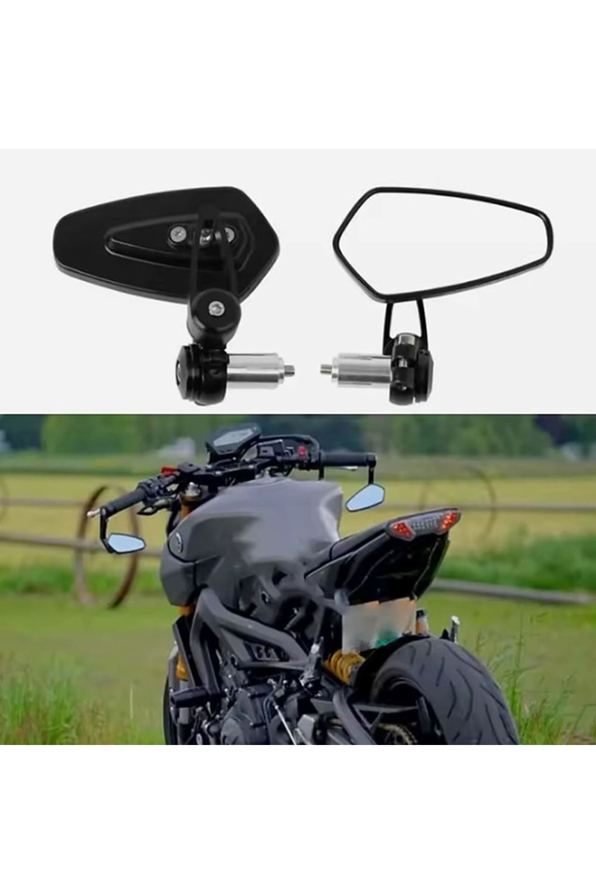 Motosiklet Gidon Aynası Siyah Tak Kullan