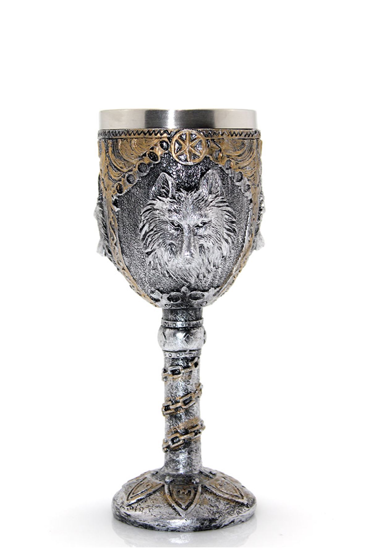 Kurt Büstü Tasarımlı Paslanmaz Çelik Kadeh Bardak