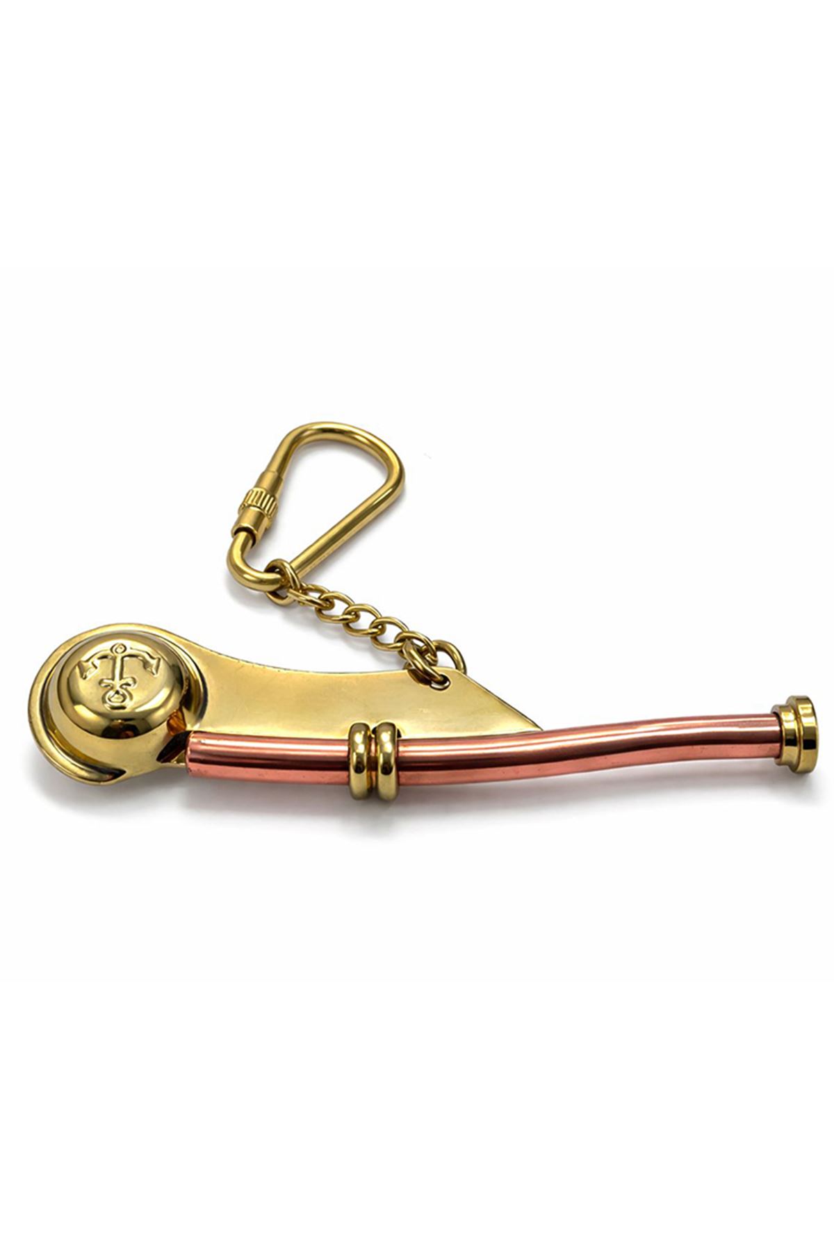 Pirinç Silistre Düdüğü Anahtarlık