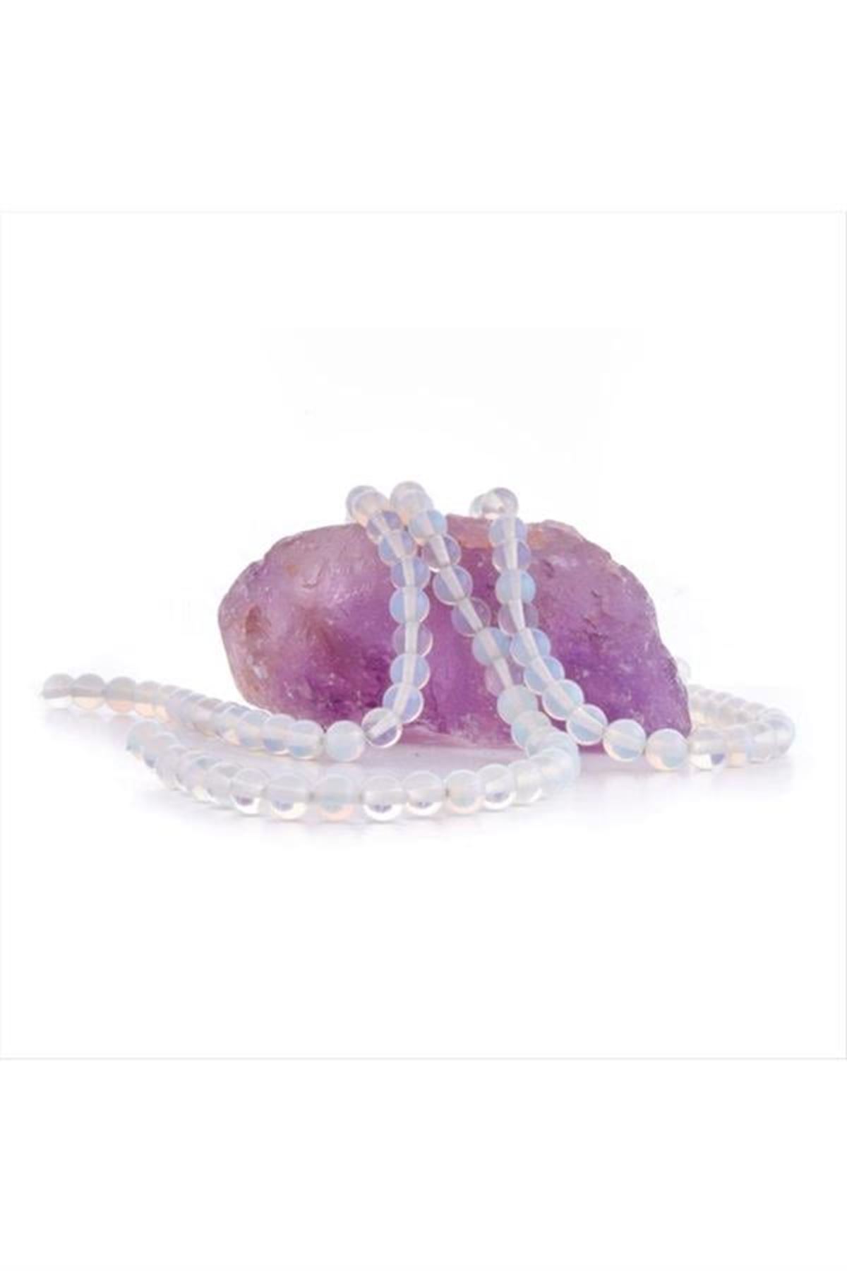 8 mm Opal Taşı (Ay Taşı) - Açık Mavi