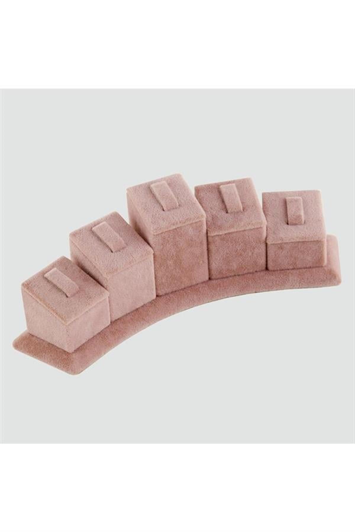 5'li Anfora Kumaş Yüzük Standı - Açık Pembe