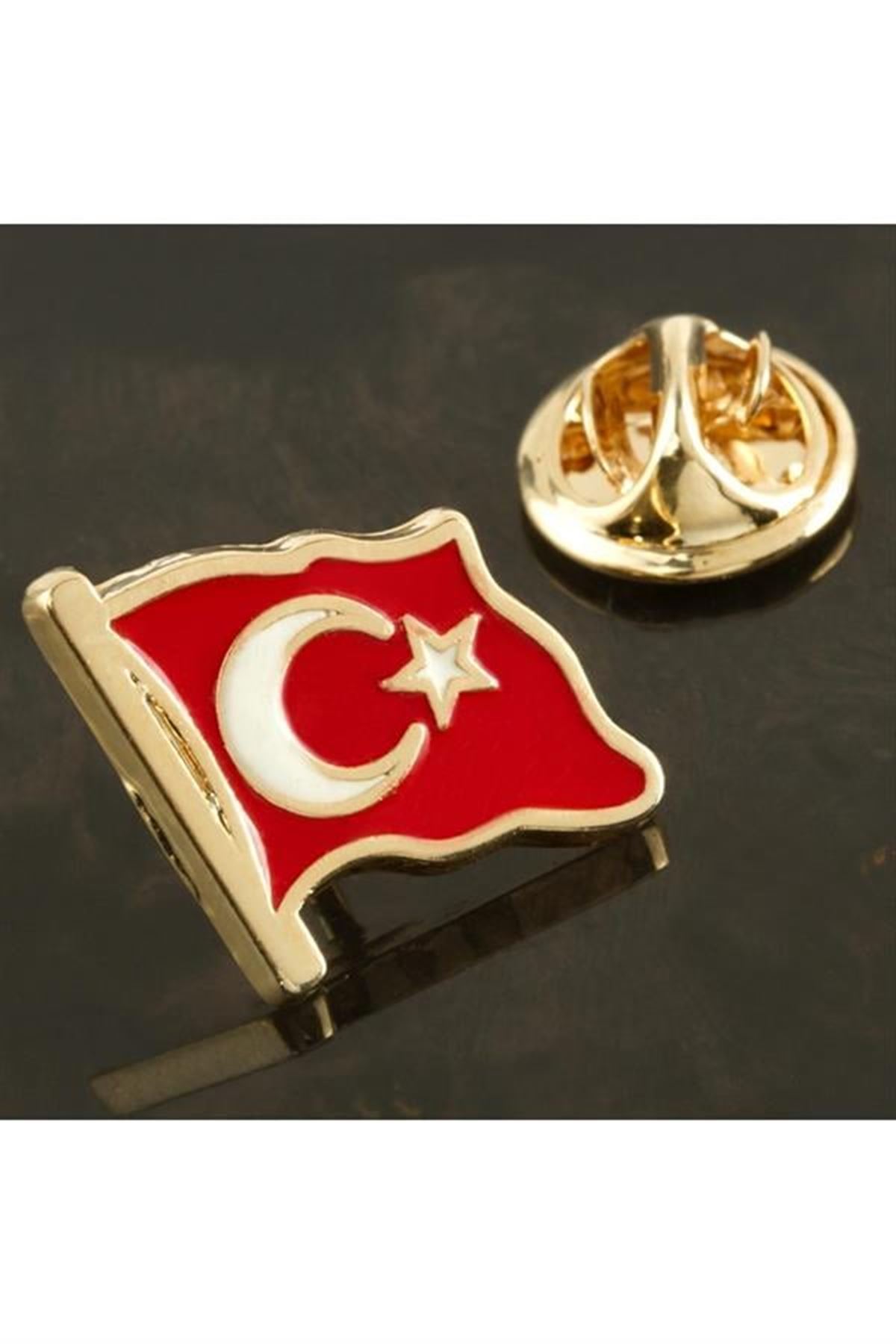 Ay Yıldız Yaka Rozet - Sarı