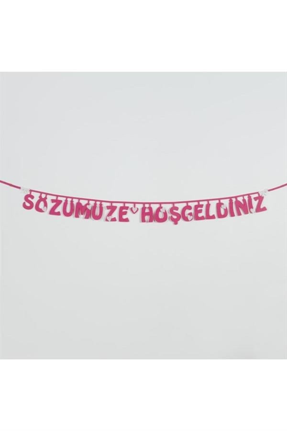 Sözümüze Hoşgeldiniz Keçe Yazı - Mor