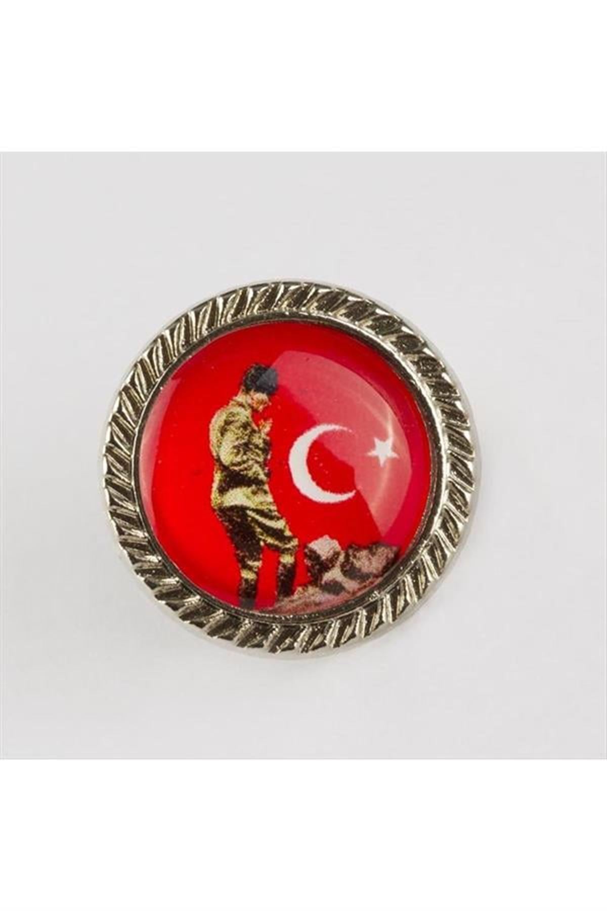 Ay Yıldız Yaka Rozet - Gümüş Rengi