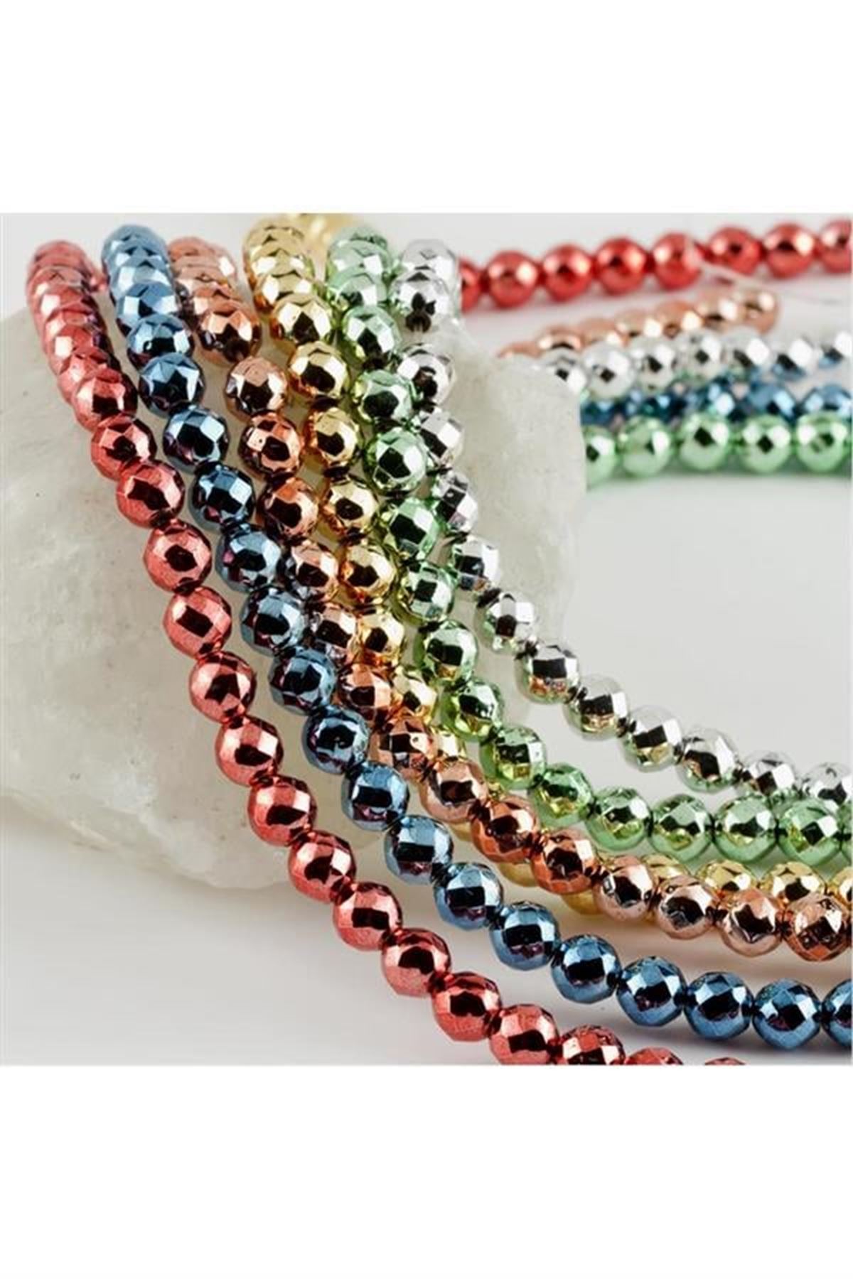 6 mm Fasetli Hematit Taşı - Sarı