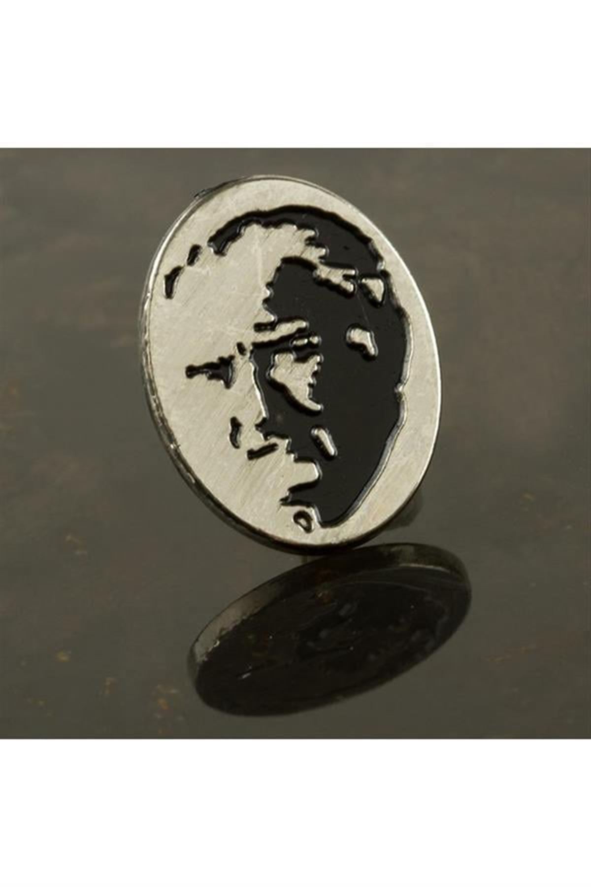 Atatürk Yaka Rozet - Gümüş Rengi