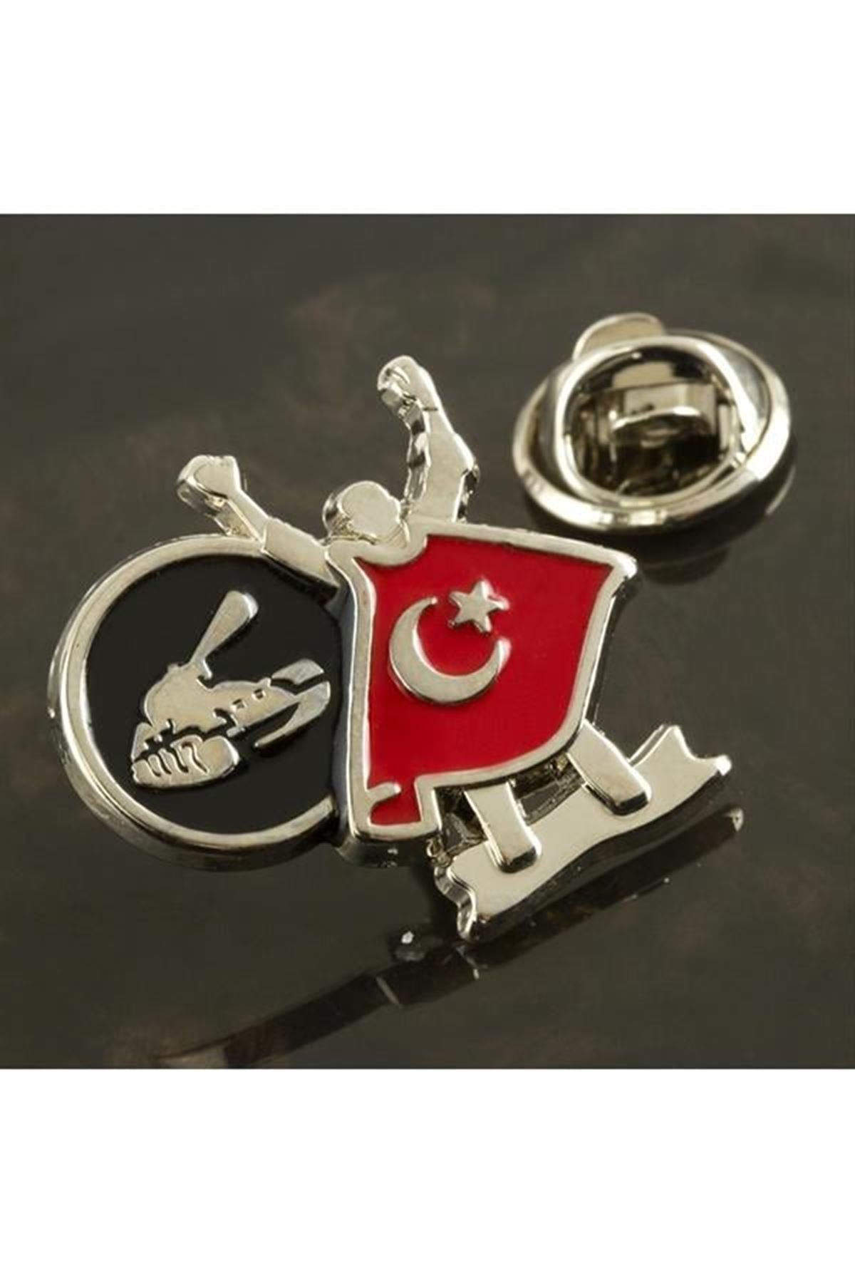 Ay Yıldız Yaka Rozet - Gümüş Rengi