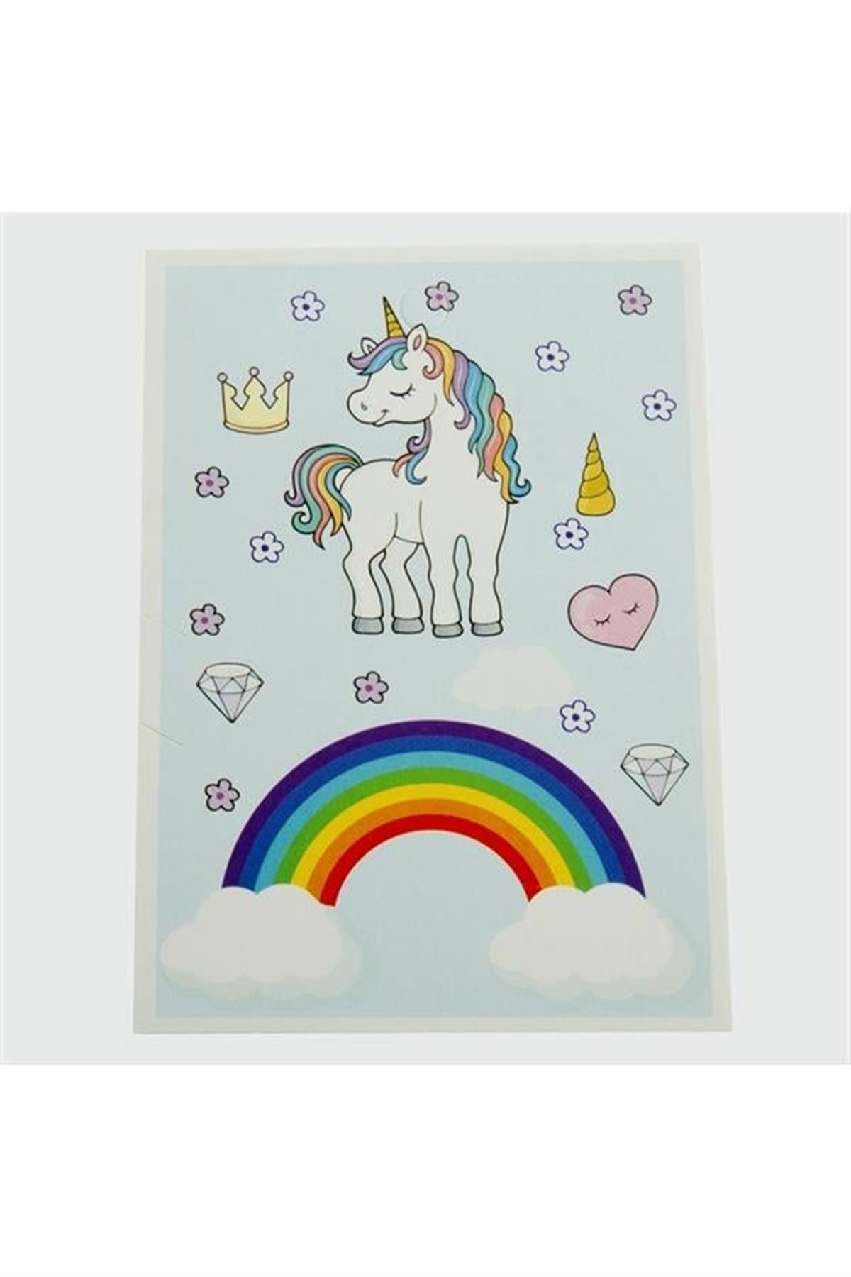 3'lü Unicorn Bileklik Kartı - Mavi