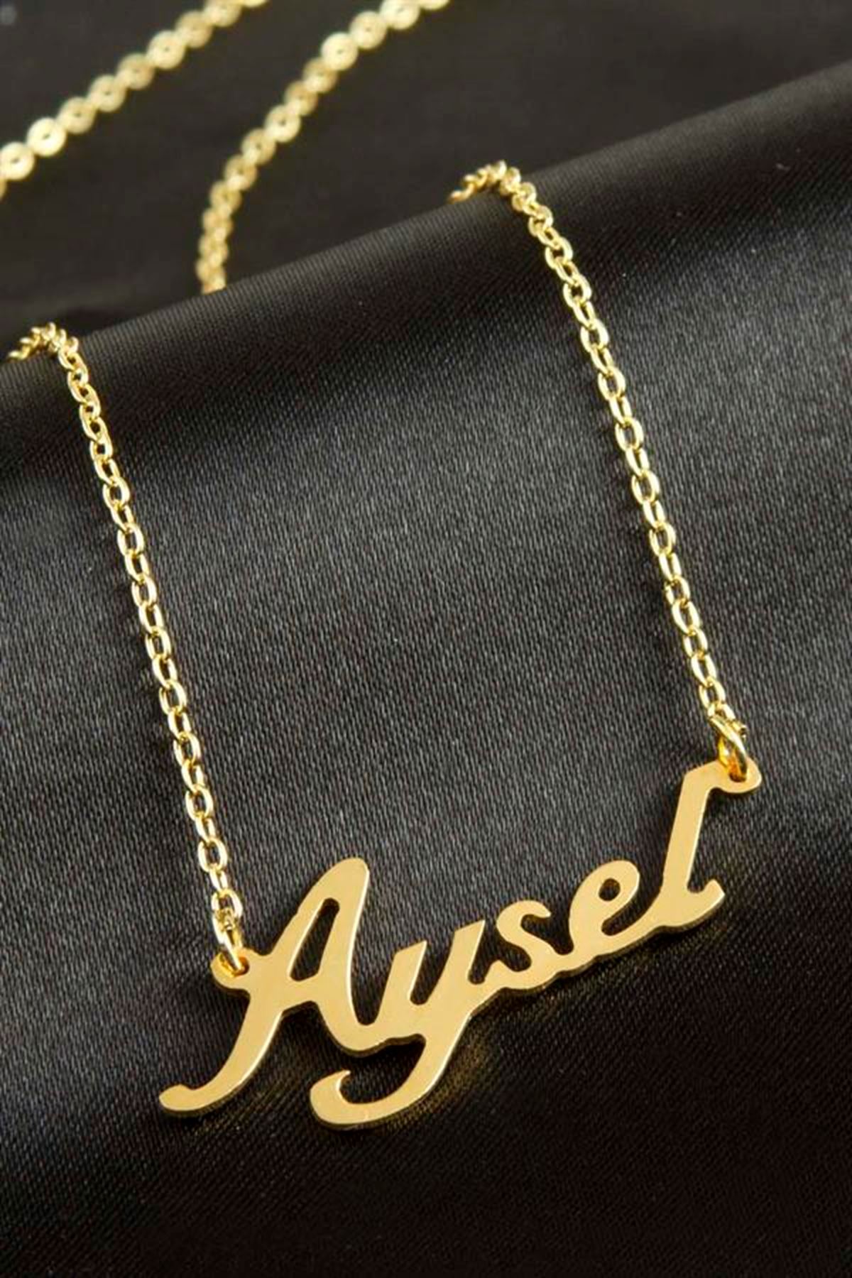 Aysel isimli kolye (Kişiye Özel) - Sarı