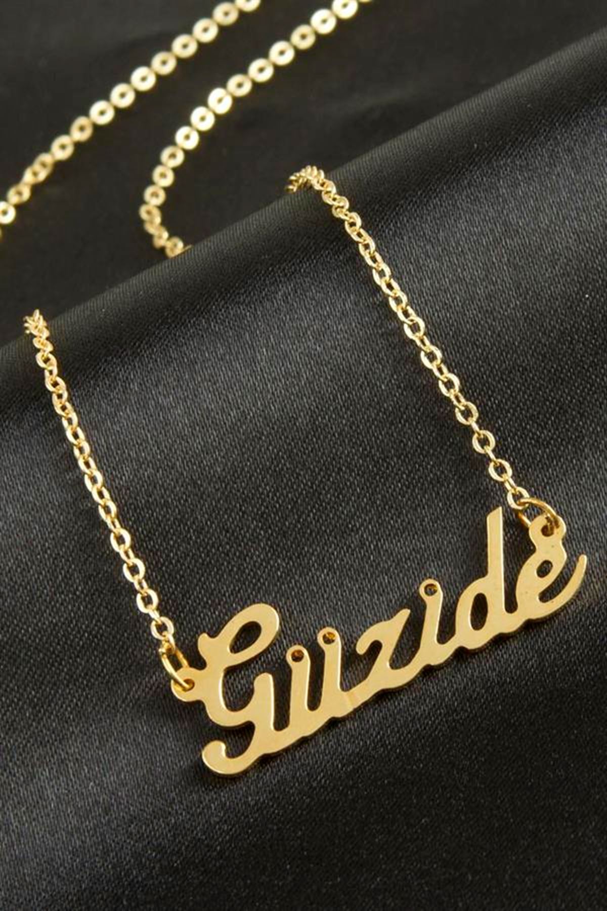 Güzide isimli kolye (Kişiye Özel) - Sarı