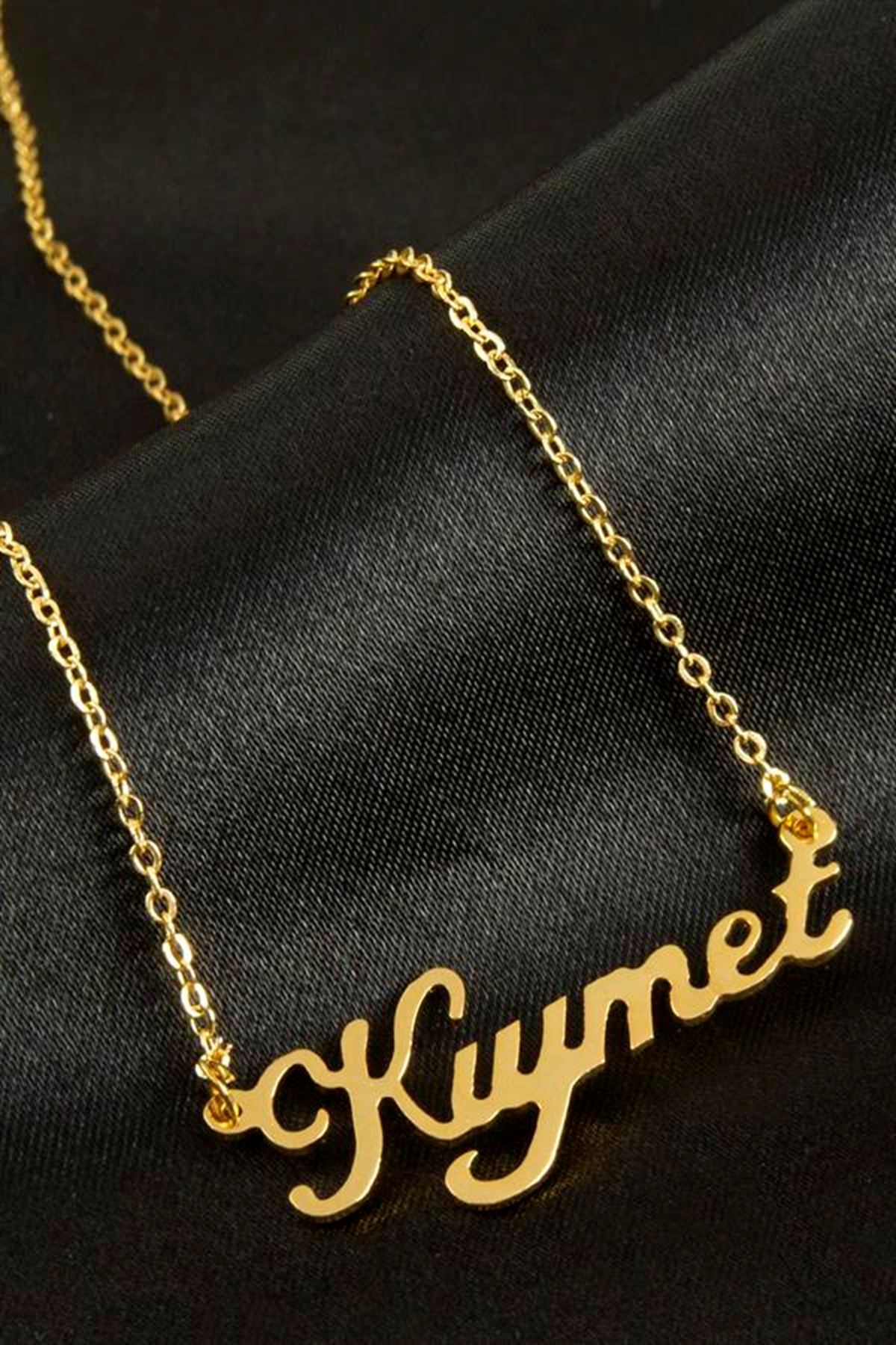 Kıymet isimli kolye (Kişiye Özel) - Sarı