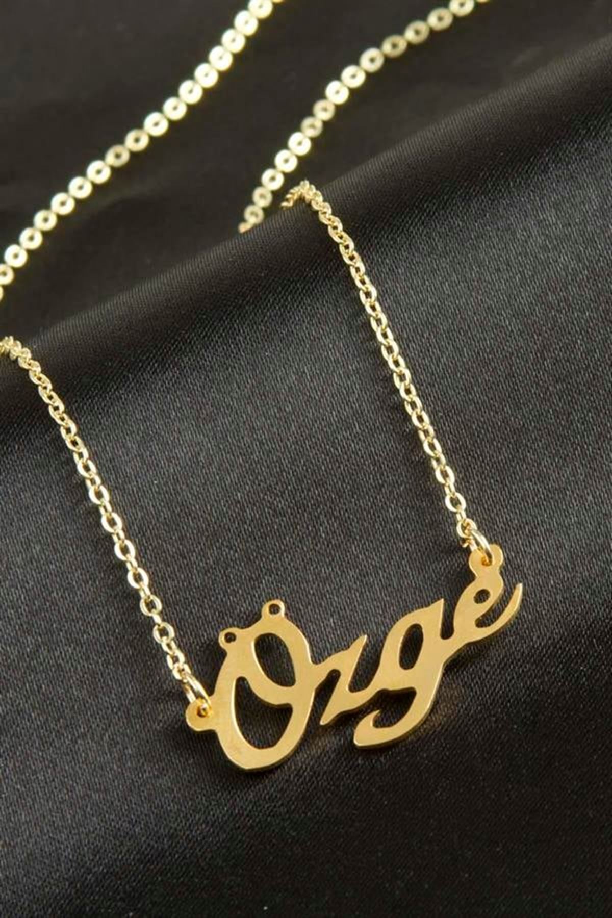 Özge isimli kolye (Kişiye Özel) - Sarı