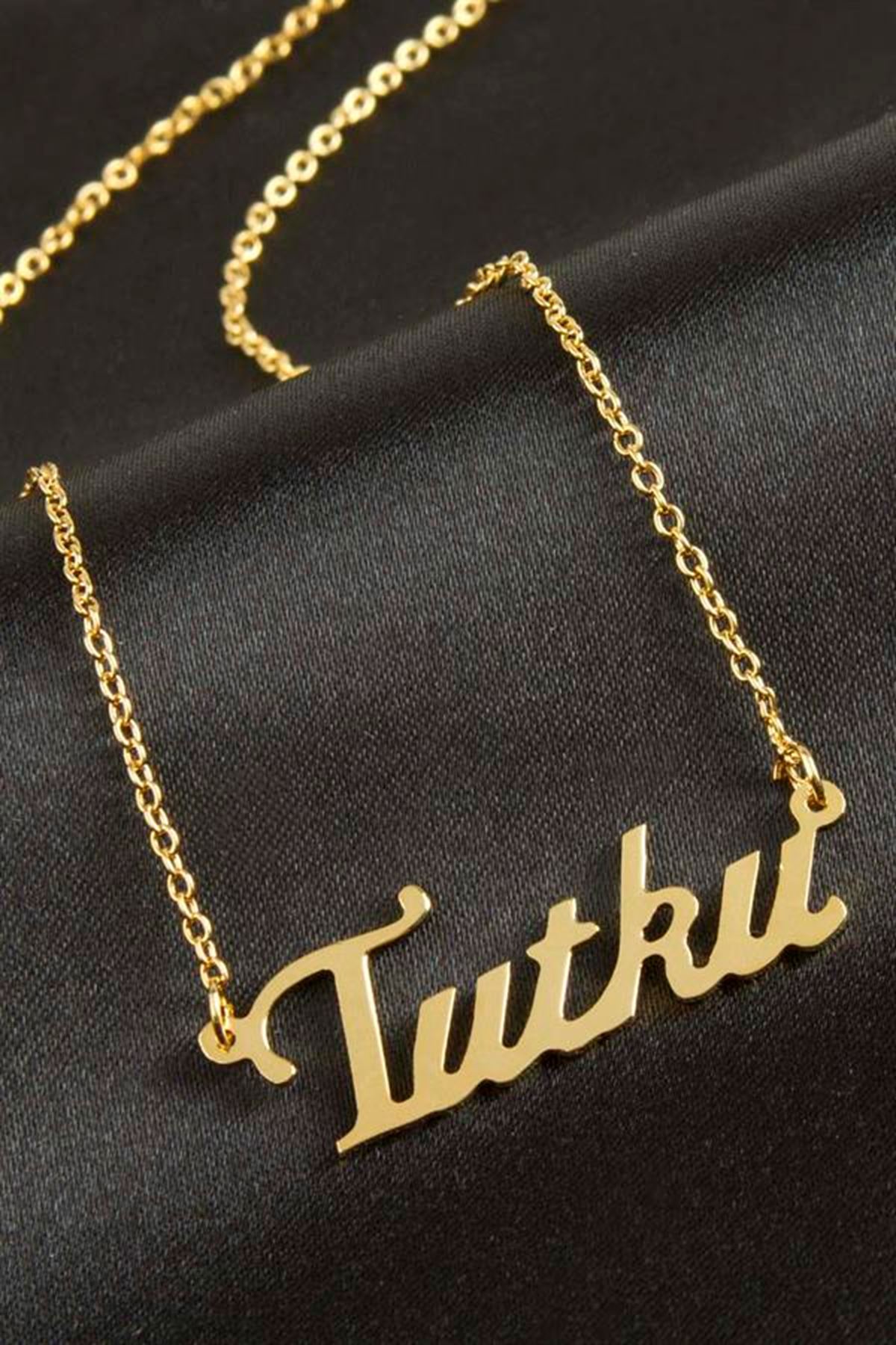 Tutku isimli kolye (Kişiye Özel) - Sarı