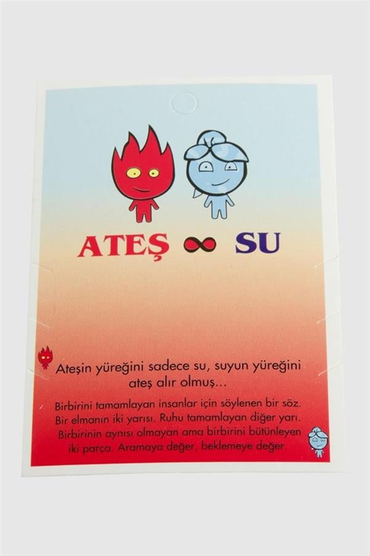 Ateş Su Bileklik Kartı - Kırmızı