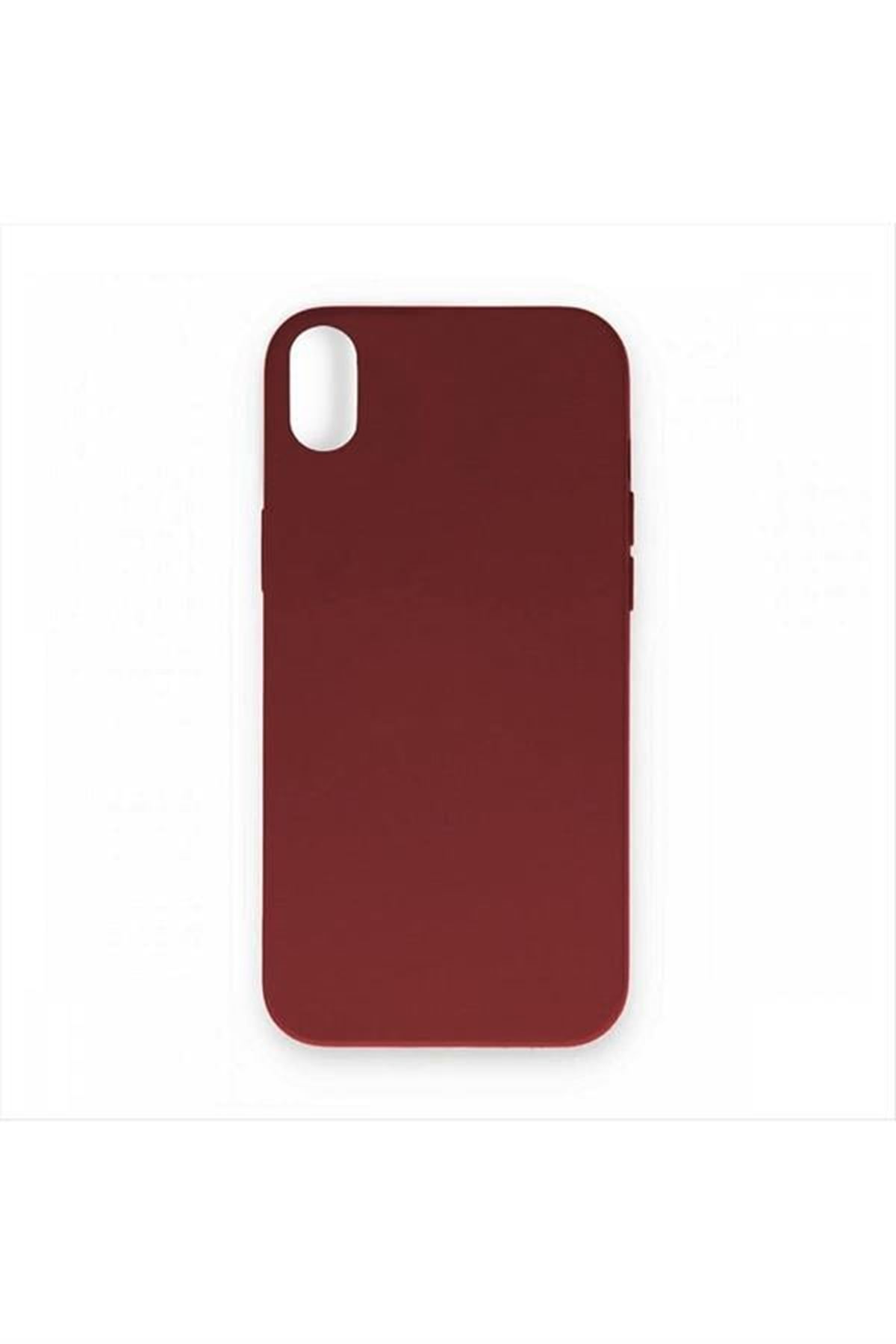 iPhone XS Max Kadife Kaplı Lüx Lansman Silikon Kılıf - Bordo