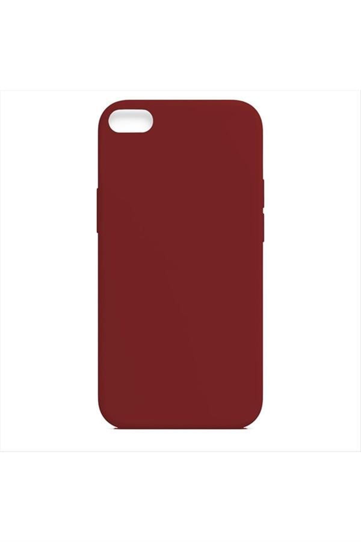 iPhone 6 Plus Kadife Kaplı Lüx Lansman Silikon Kılıf - Bordo