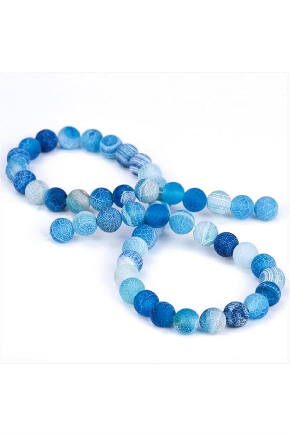 Akik Taşı Mat 8 mm - Mavi