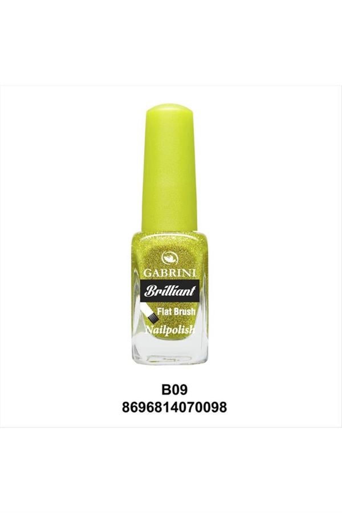 Gabrini Brilliant Flat Brush Oje (Simli Oje) - Fıstık Yeşili