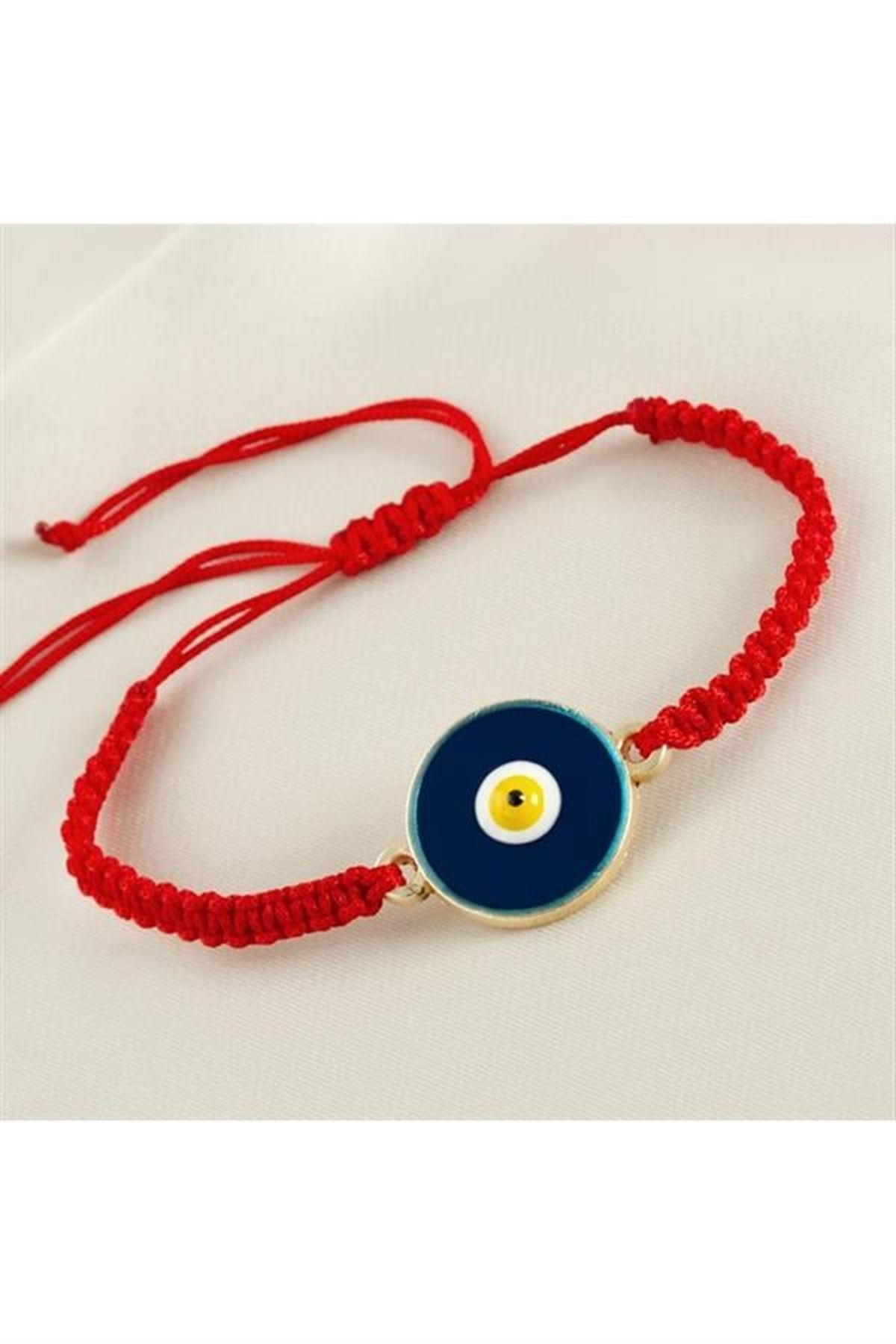 Nazar Mineli Makrome Örgülü Bileklik - Karışık Renk 1