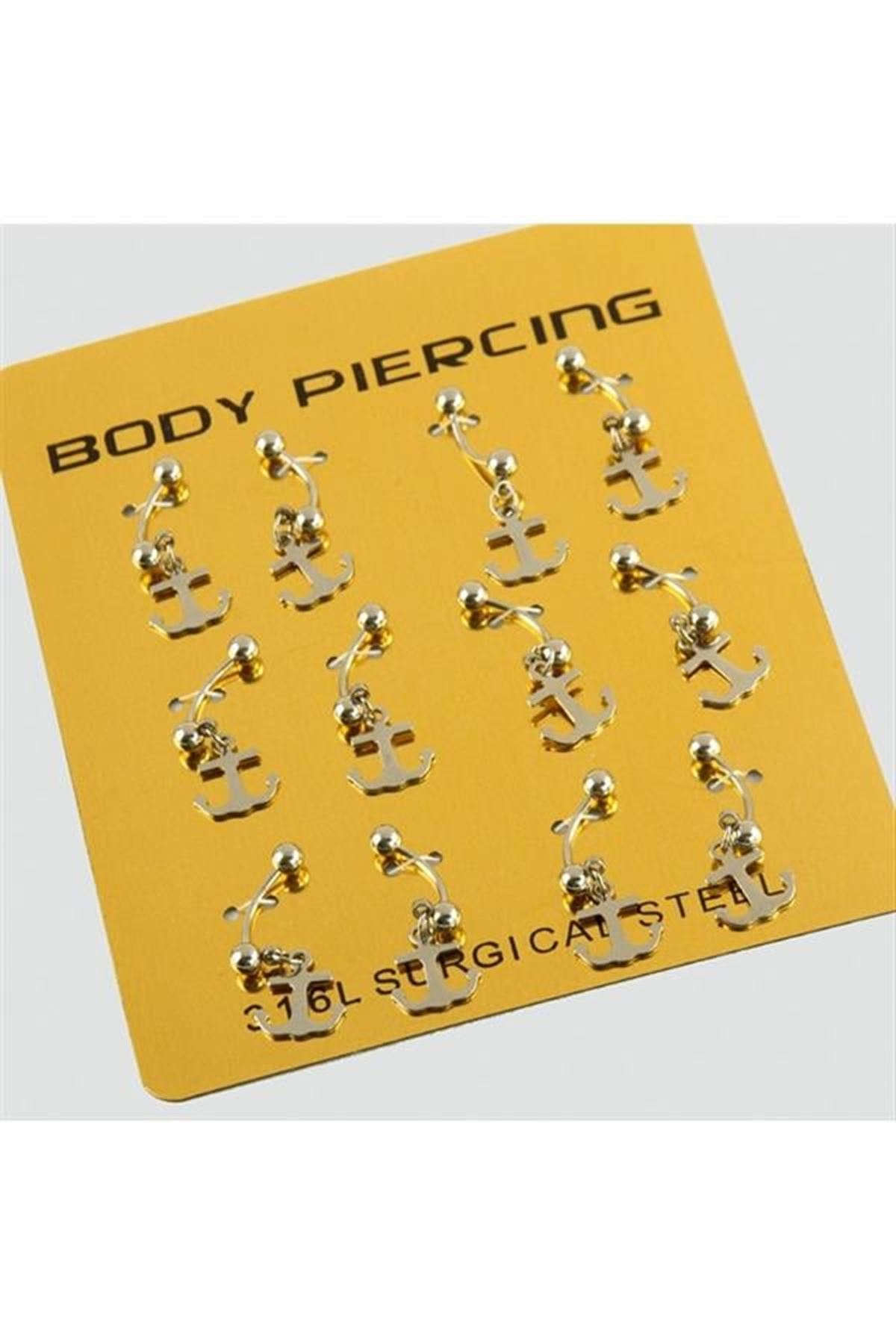 Çapa Çelik Piercing 1 Adet - Gümüş Rengi
