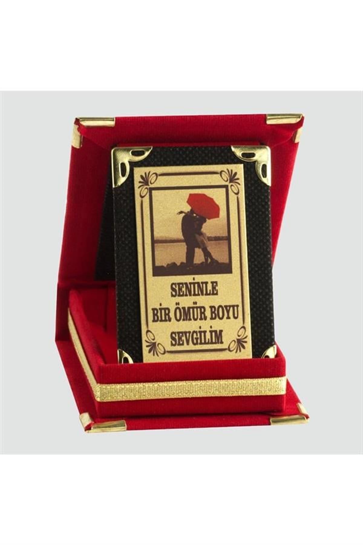Seninle Bir Ömür Boyu Sevgilim Plaketi - Kırmızı