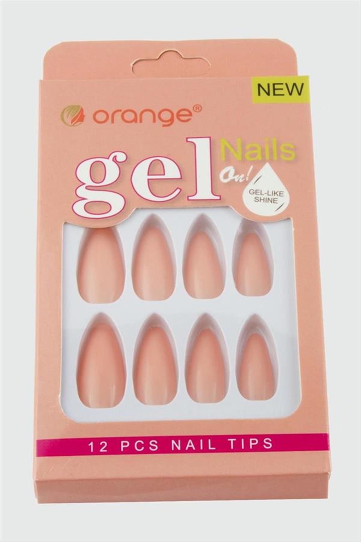 Orange Yapıştırıcılı Jel Takma Tırnak - Yavruağzı