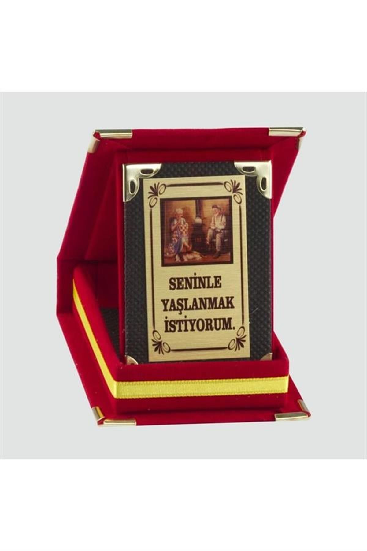 Seninle Yaşlanmak İstiyorum Plaketi (sevgililer günü hediyesi) - Kırmızı
