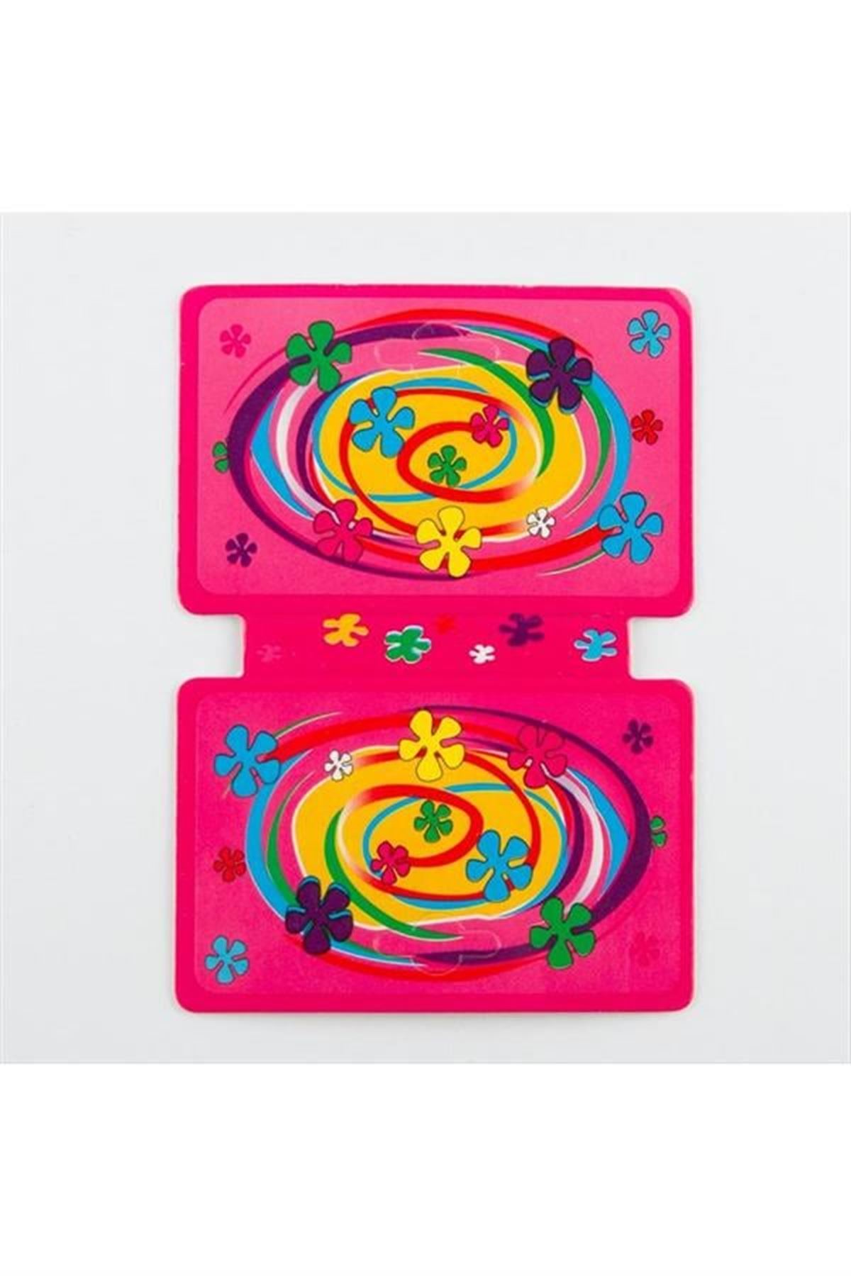 Çiçek Desenli Kolye Kartı - Pembe