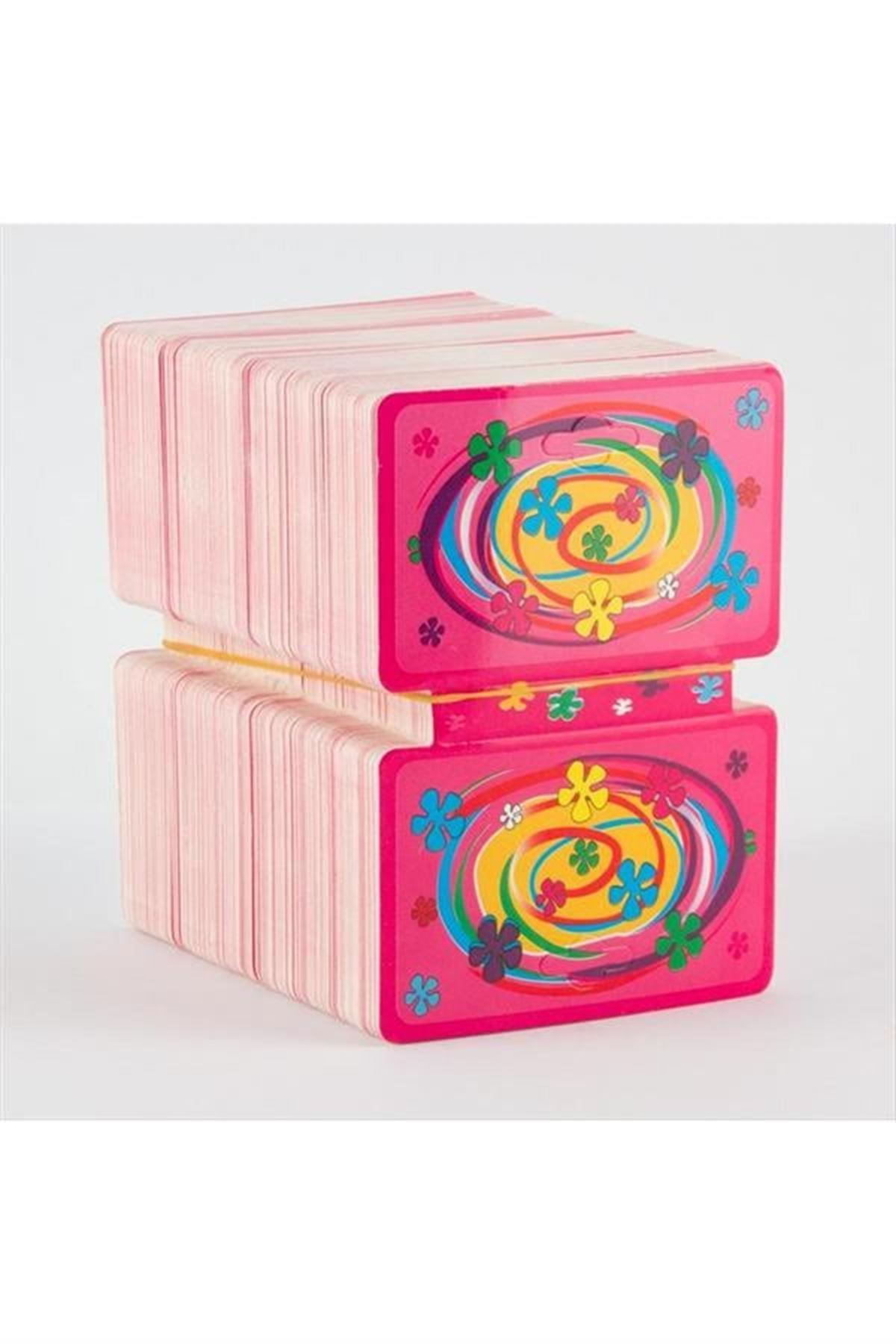 Çiçek Desenli Kolye Kartı - Pembe