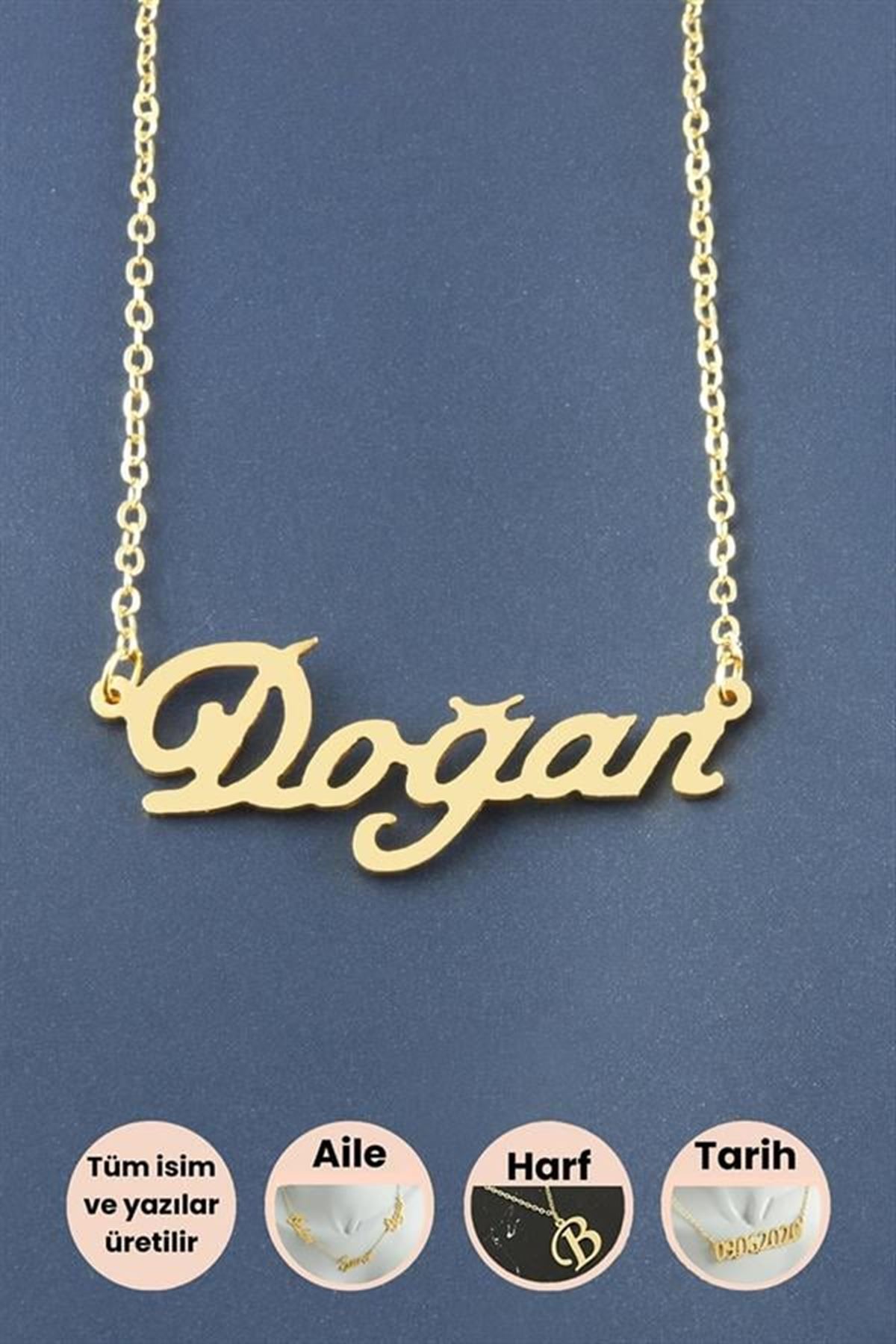 Doğan İsimli Kolye - Sarı