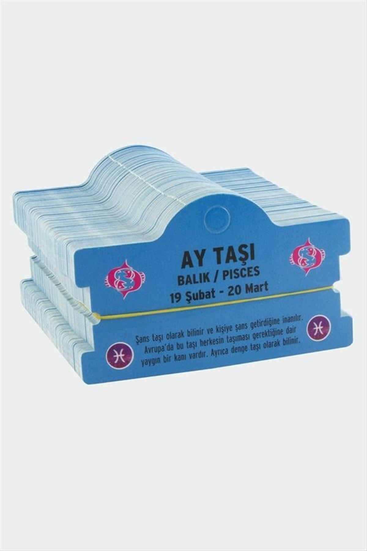 Ay Taşı & Balık Burç Bileklik Kartı - Mavi