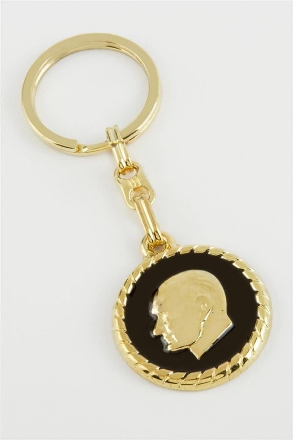 Atatürk Metal Anahtarlık - Sarı
