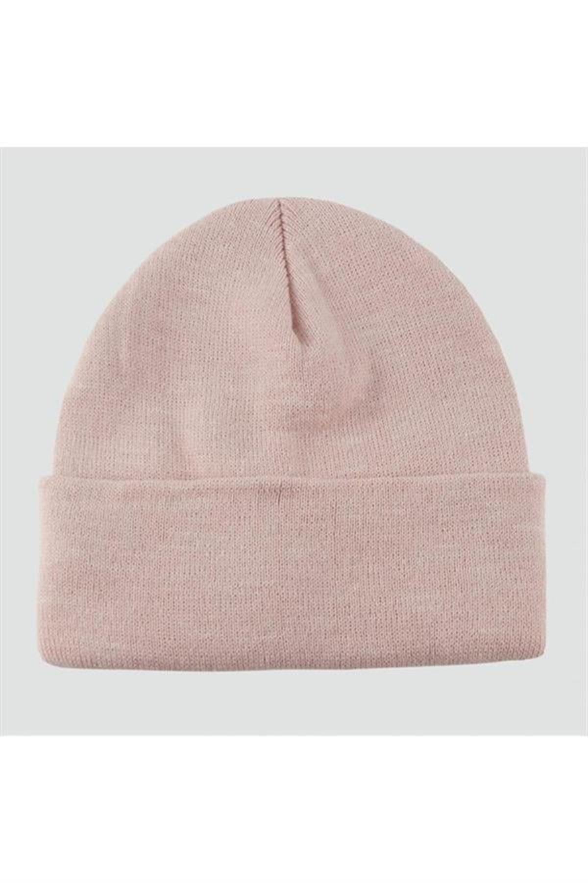 Çift Kat 1 nci kalite renkli bere ( Toptan Bere Eldiven ) - toz pembe