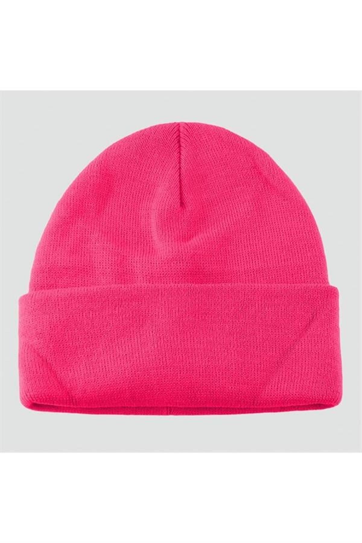 Çift Kat 1 nci kalite renkli bere ( Toptan Bere Eldiven ) - Pembe